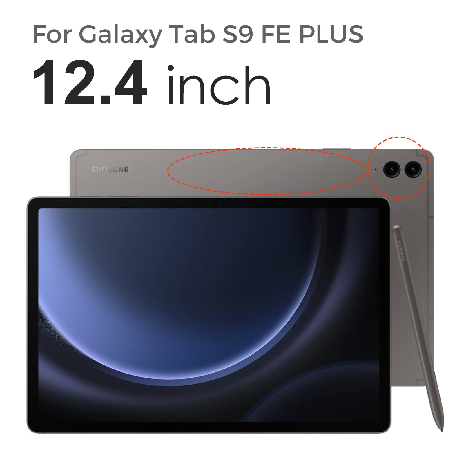 Samsung Galaxy Tab S9 FE Plus 12.4" (2023) Folio Case with S Pen Holder#Color_Black