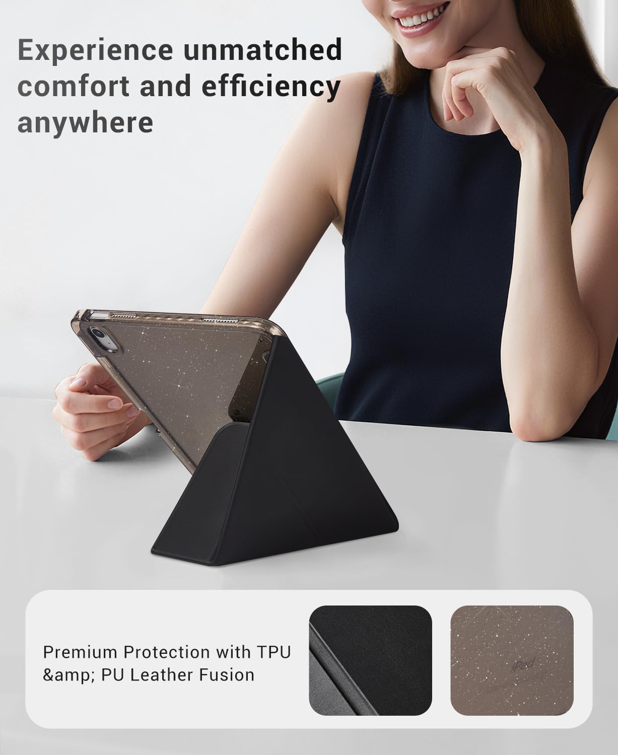 iPad 11th Gen (A16) 11" (2025) & 10th Gen 10.9" (2022) Case With Magnetic Stand#Color_Black