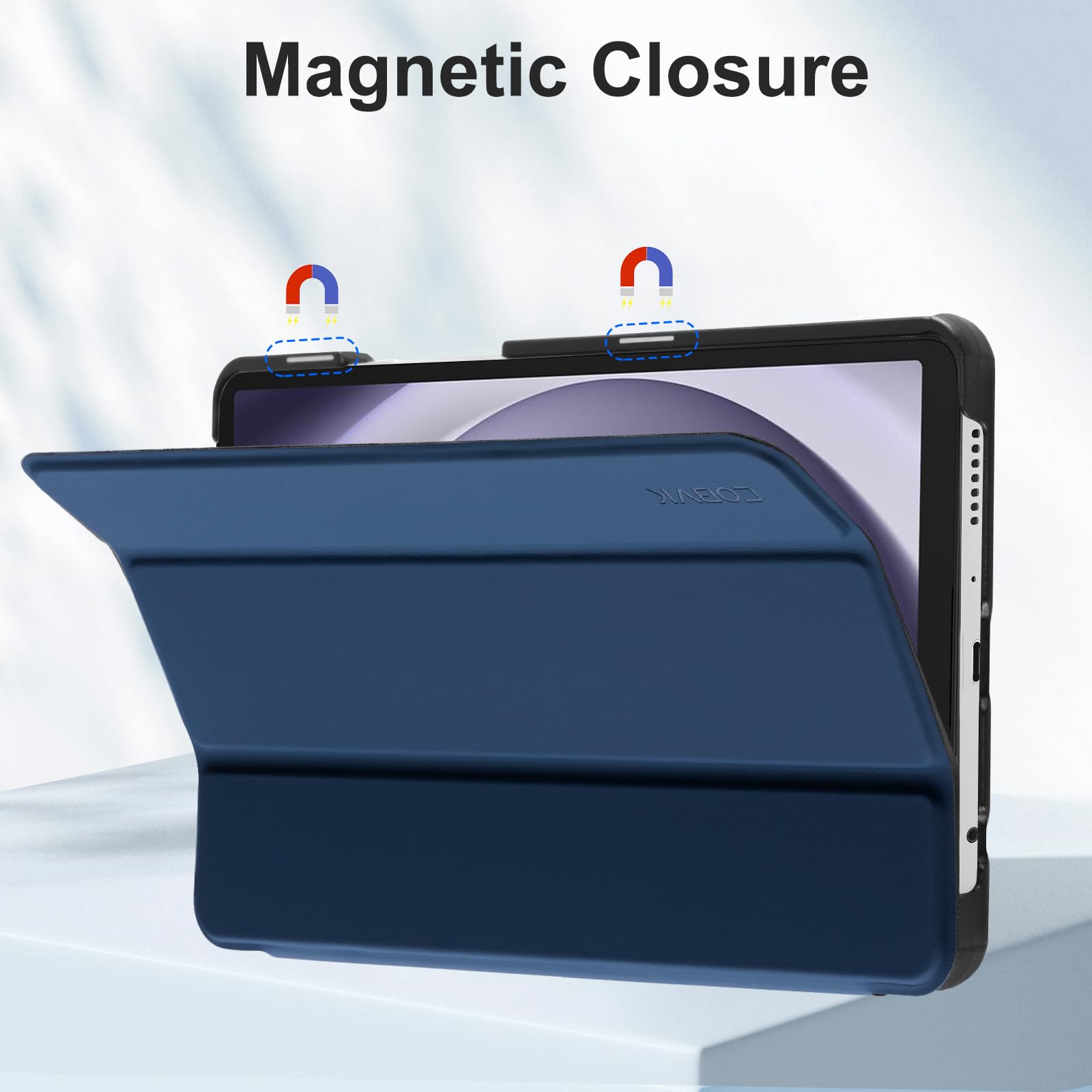 Samsung Galaxy Tab A11/A9 8.7" Tri-Fold Magnetic Stand#Color_Dark Blue