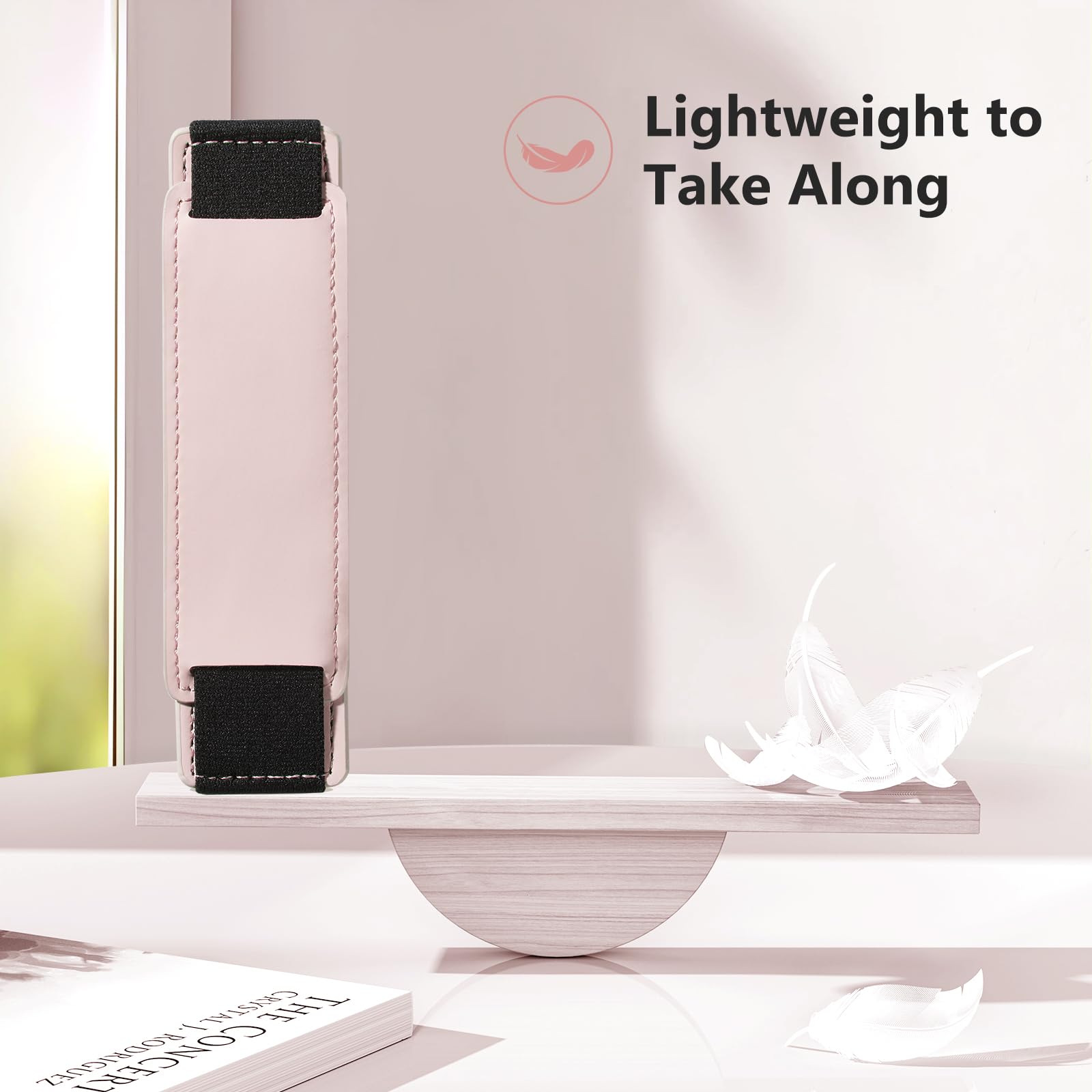 Kindle 6 to 10 inch Premium Soft Leather Hand Strap with Strong Adhesive#Color_Pink