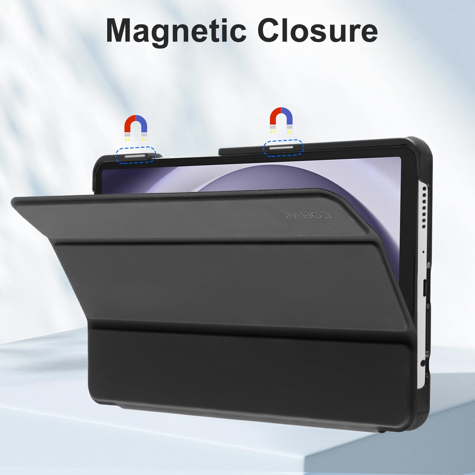 Samsung Galaxy Tab A11/A9 8.7" Tri-Fold Magnetic Stand#Color_Black