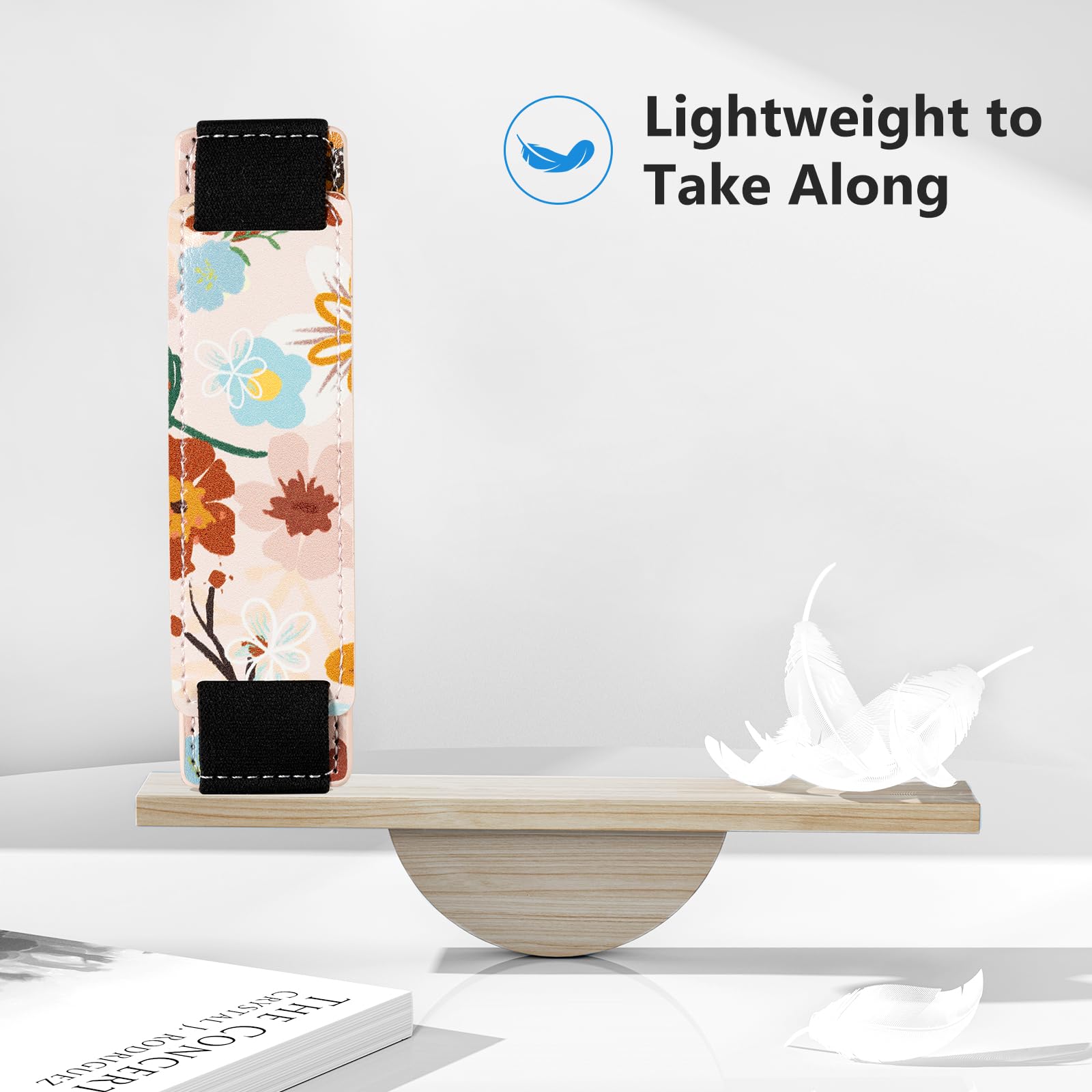 Kindle 6 to 10 inch Premium Soft Leather Hand Strap with Strong Adhesive#Color_Floral Fiesta