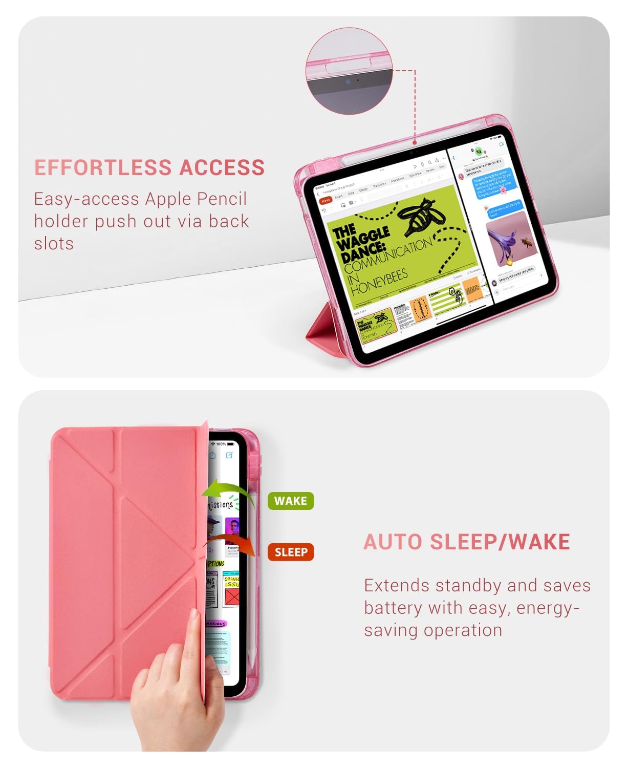 iPad 11th Gen (A16) 11" (2025) & 10th Gen 10.9" (2022) Case With Magnetic Stand#Color_Pink