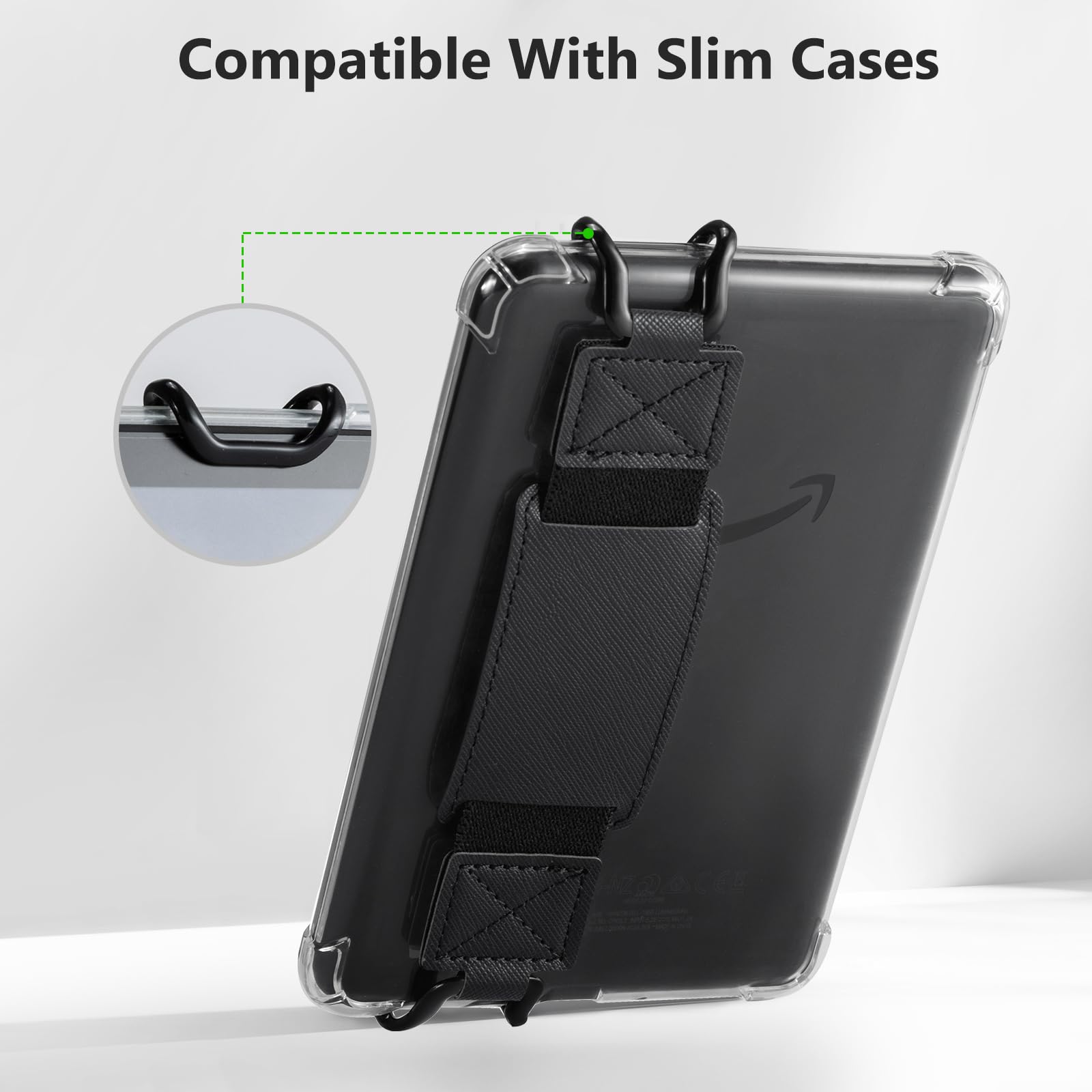 E-Book Tablet 6–7.5 inch Secure Hand Strap#Color_Cross Texture Black