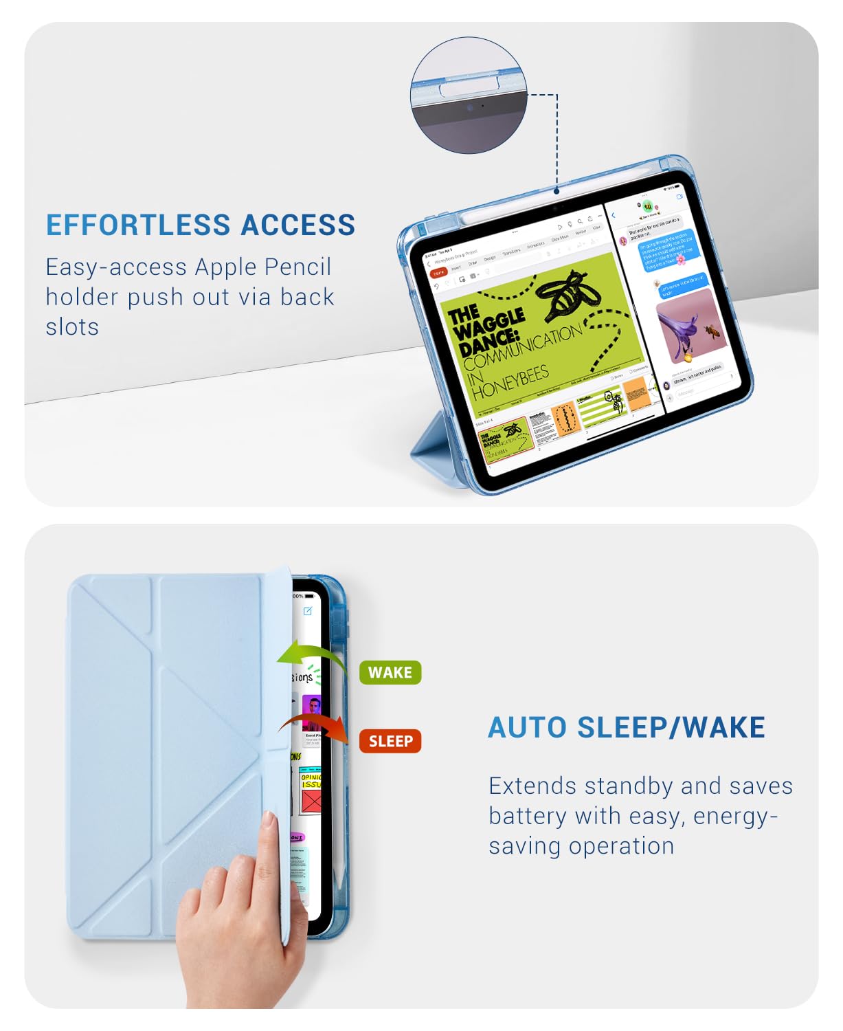 iPad 11th Gen (A16) 11" (2025) & 10th Gen 10.9" (2022) Case With Magnetic Stand#Color_Blue