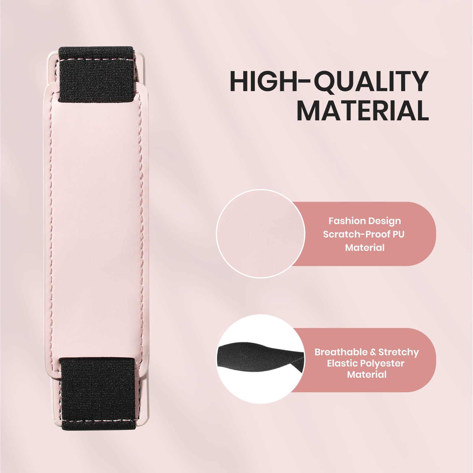 Kindle 6 to 10 inch Premium Soft Leather Hand Strap with Strong Adhesive#Color_Pink