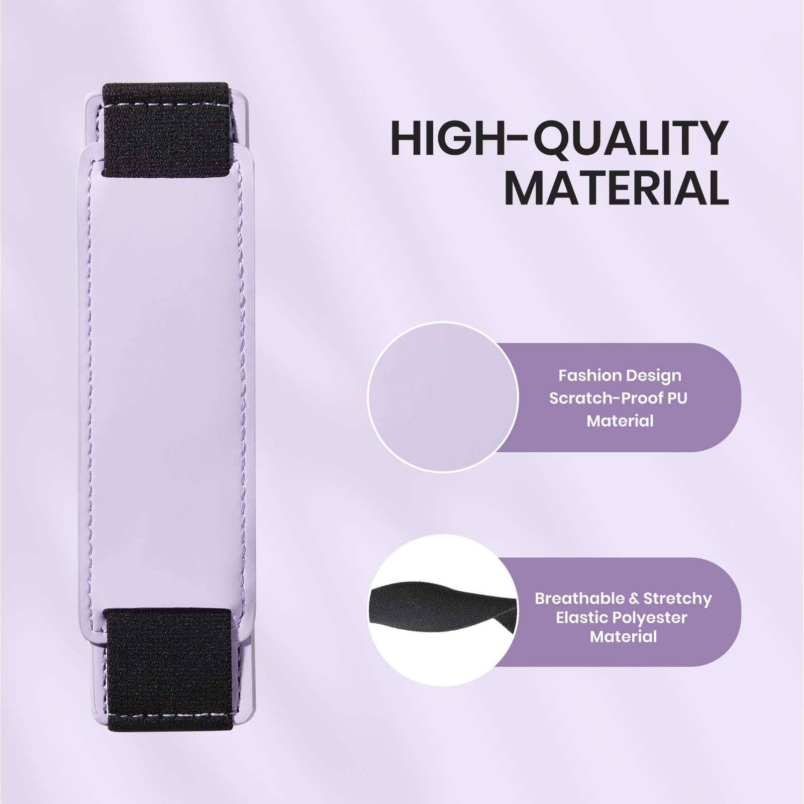 Kindle 6 to 10 inch Premium Soft Leather Hand Strap with Strong Adhesive#Color_Lavender