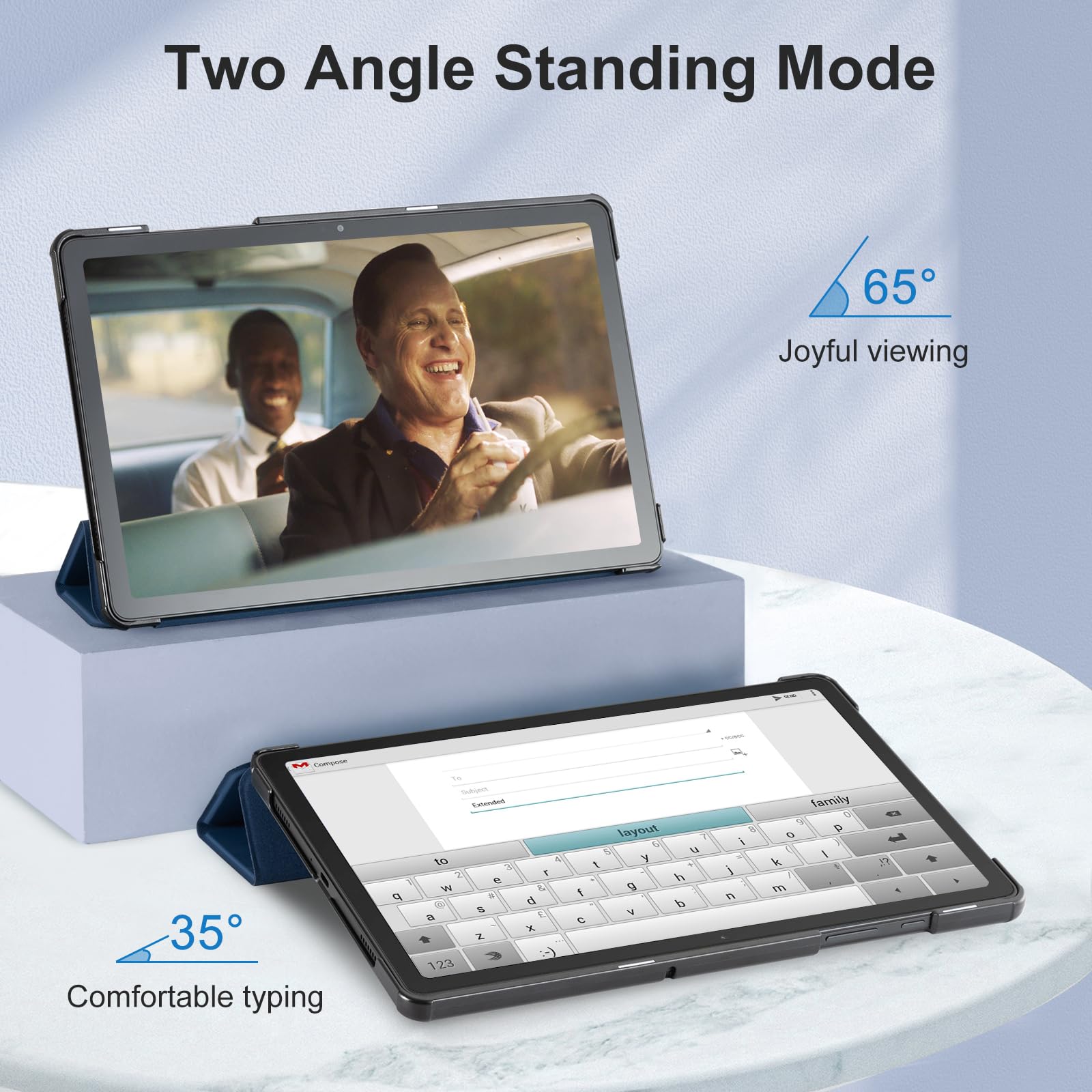 Samsung Galaxy Tab A11/A9 8.7" Tri-Fold Magnetic Stand#Color_Dark Blue