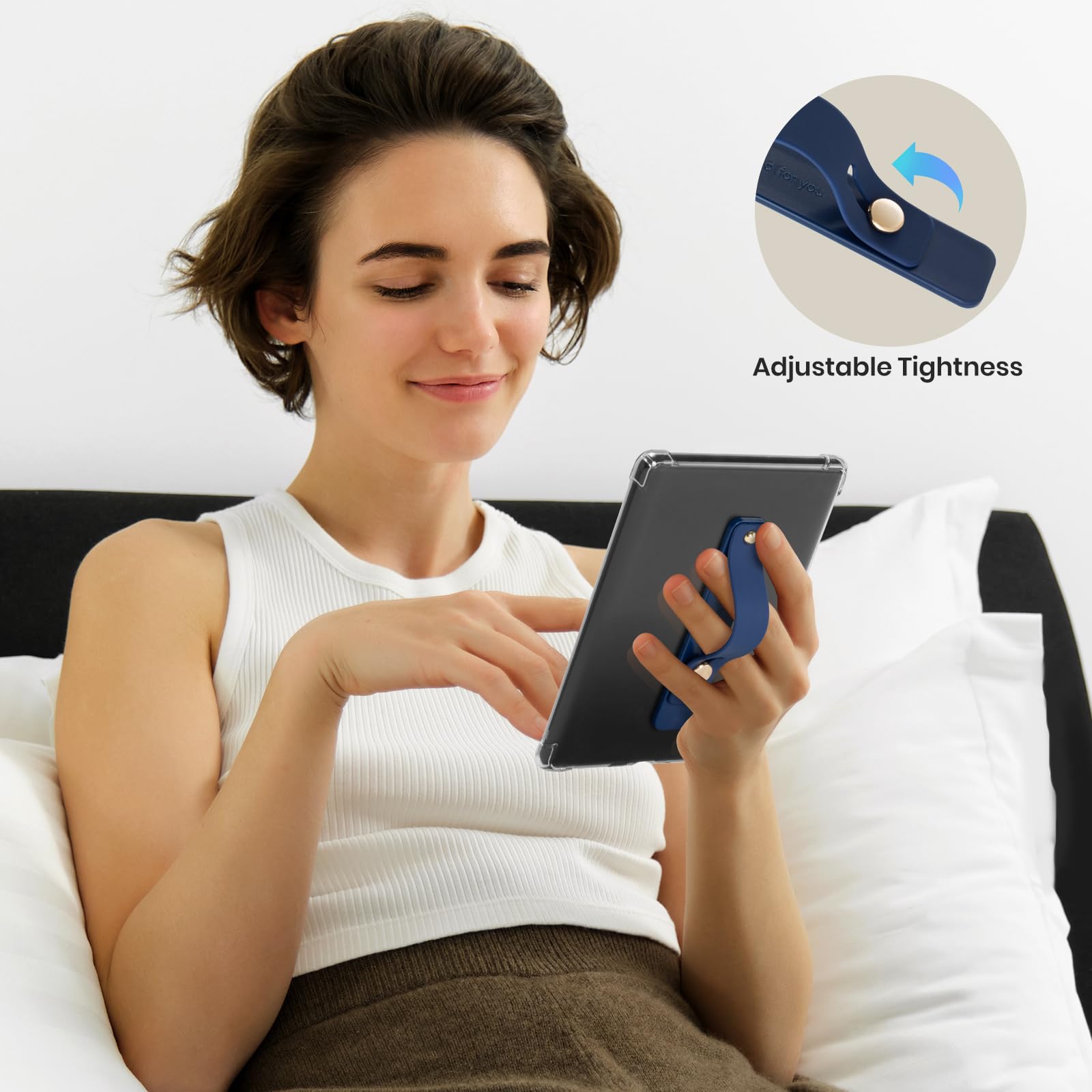 Hand Strap Holder for Kindle & Tablets#Color_Navy Blue