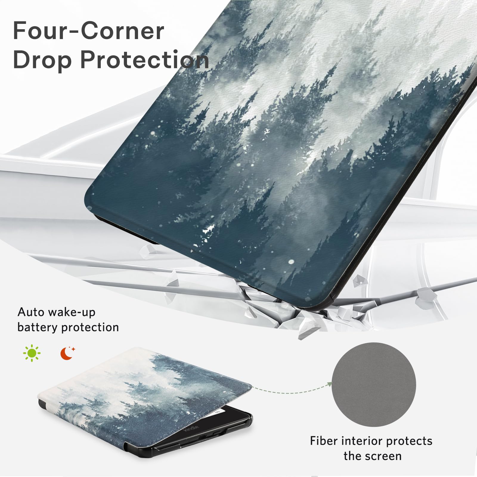 Senyu Forest Kindle Paper White 6th-Magnetic Case