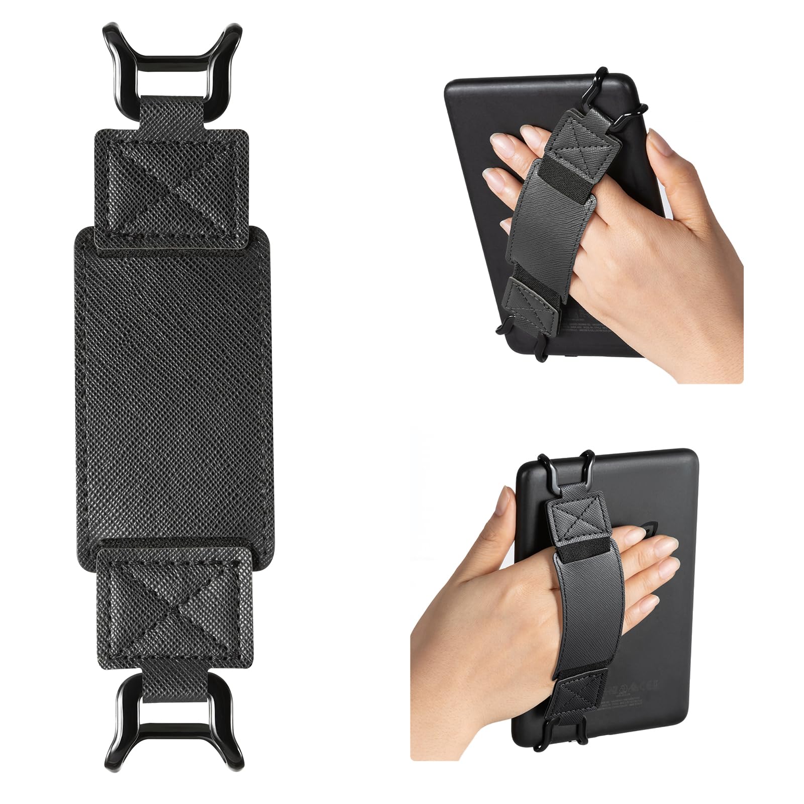 E-Book Tablet 6–7.5 inch Secure Hand Strap#Color_Cross Texture Black