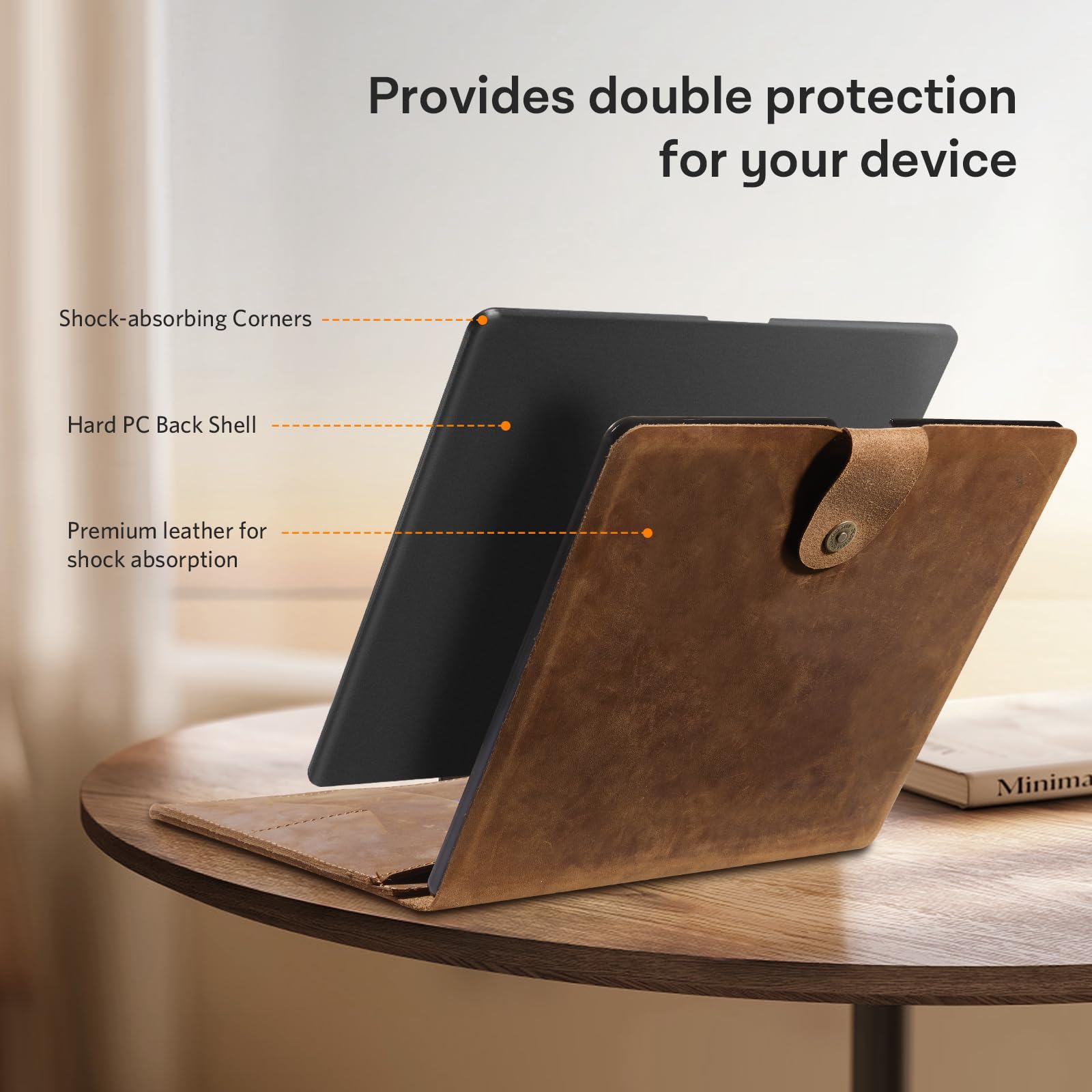 Kindle Scribe 10.2 Genuine Leather Folio Cover with Pen Holder#Color_Cowhide Brown