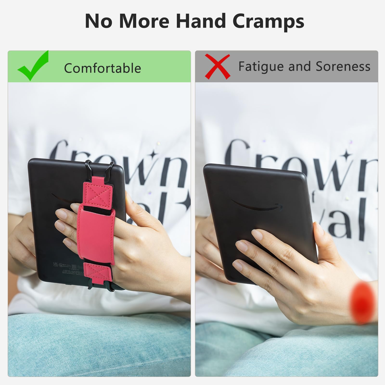 E-Book Tablet 6–7.5 inch Secure Hand Strap#Color_Raspberry