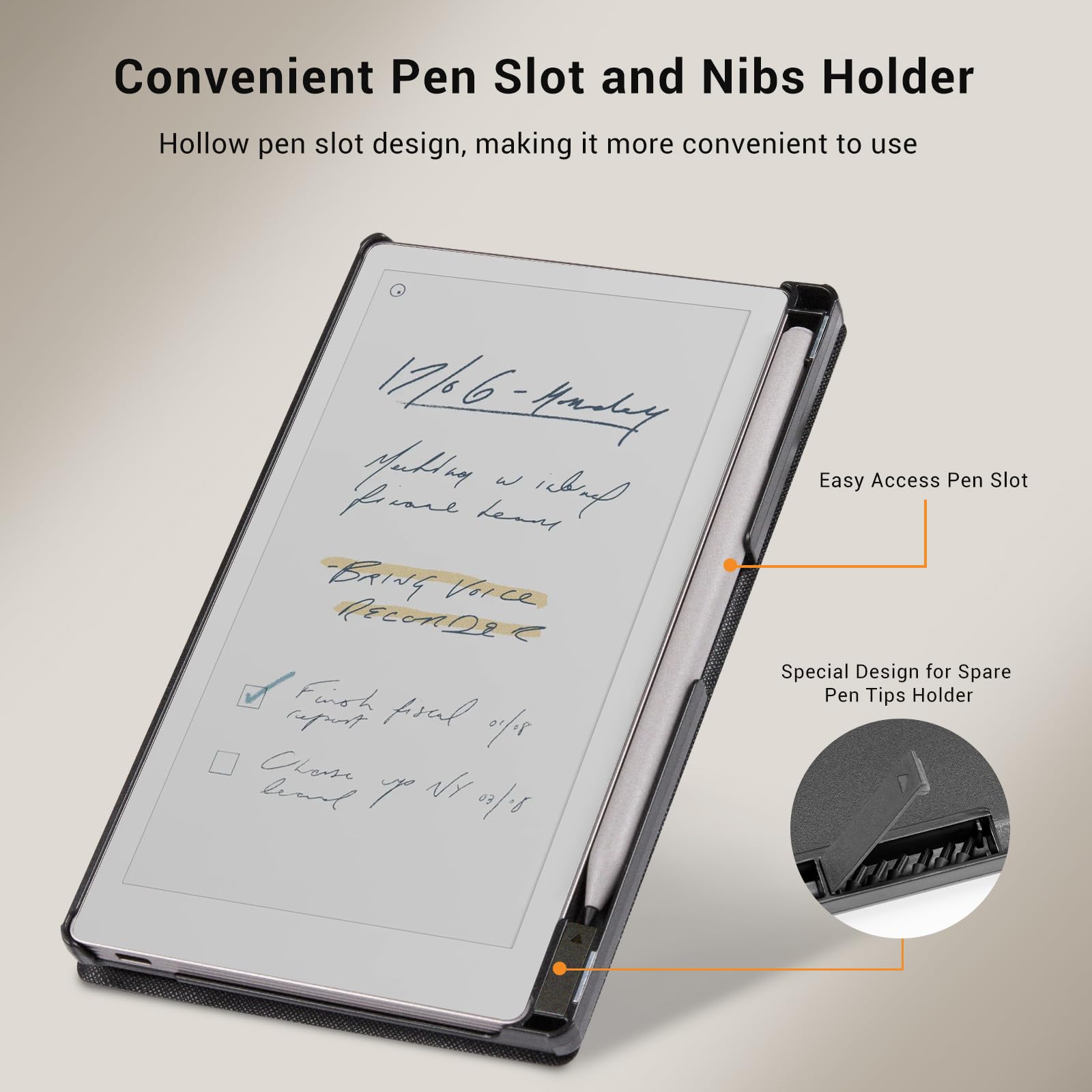 Remarkable Paper Pro Move 7.3 inch (2025) Cross texture Folio Cover