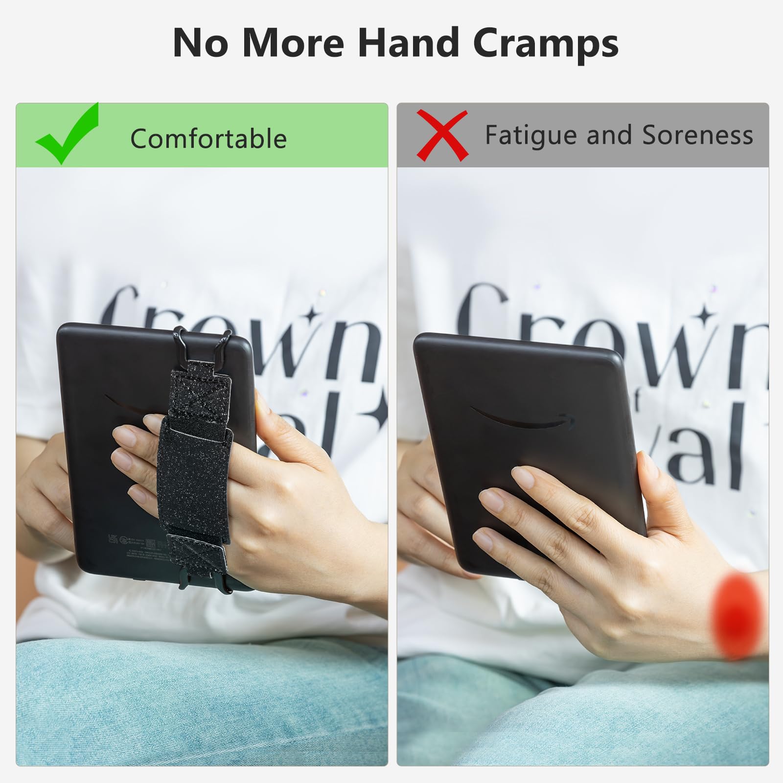 E-Book Tablet 6–7.5 inch Secure Hand Strap–Multiple Prints#Color_Black Star