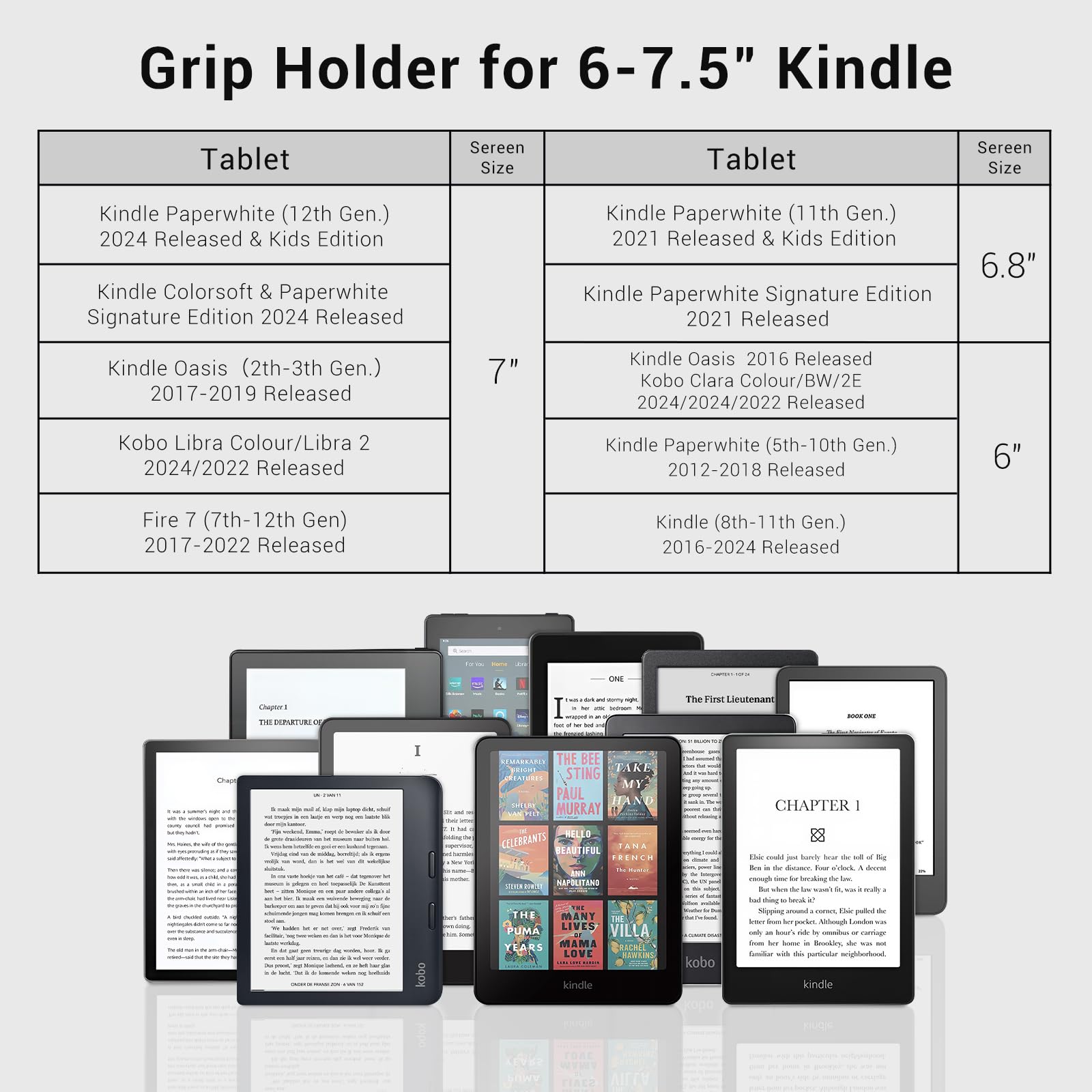 Hand Strap for 6–7.5" E-Book & Tablets#Color_Black