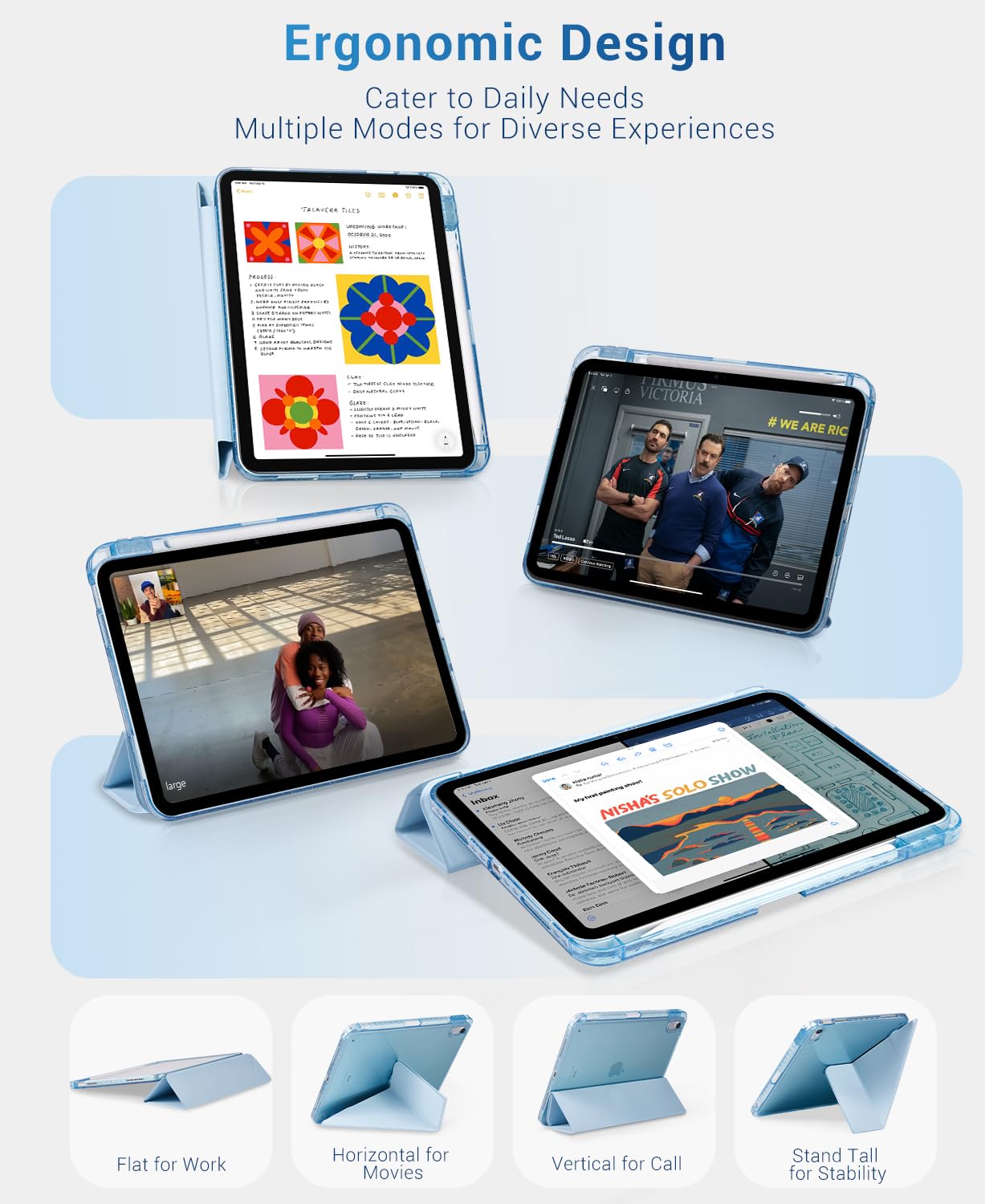 iPad 11th Gen (A16) 11" (2025) & 10th Gen 10.9" (2022) Case With Magnetic Stand#Color_Blue