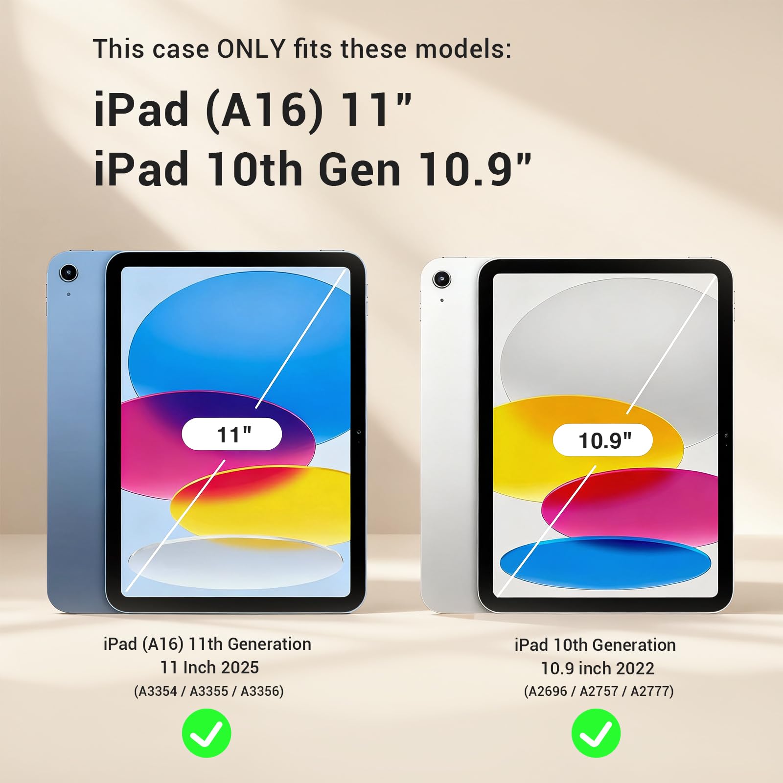 Black iPad 11th Gen (A16) 11" (2025) & 10th Gen 10.9" (2022) Case With Magnetic Stand