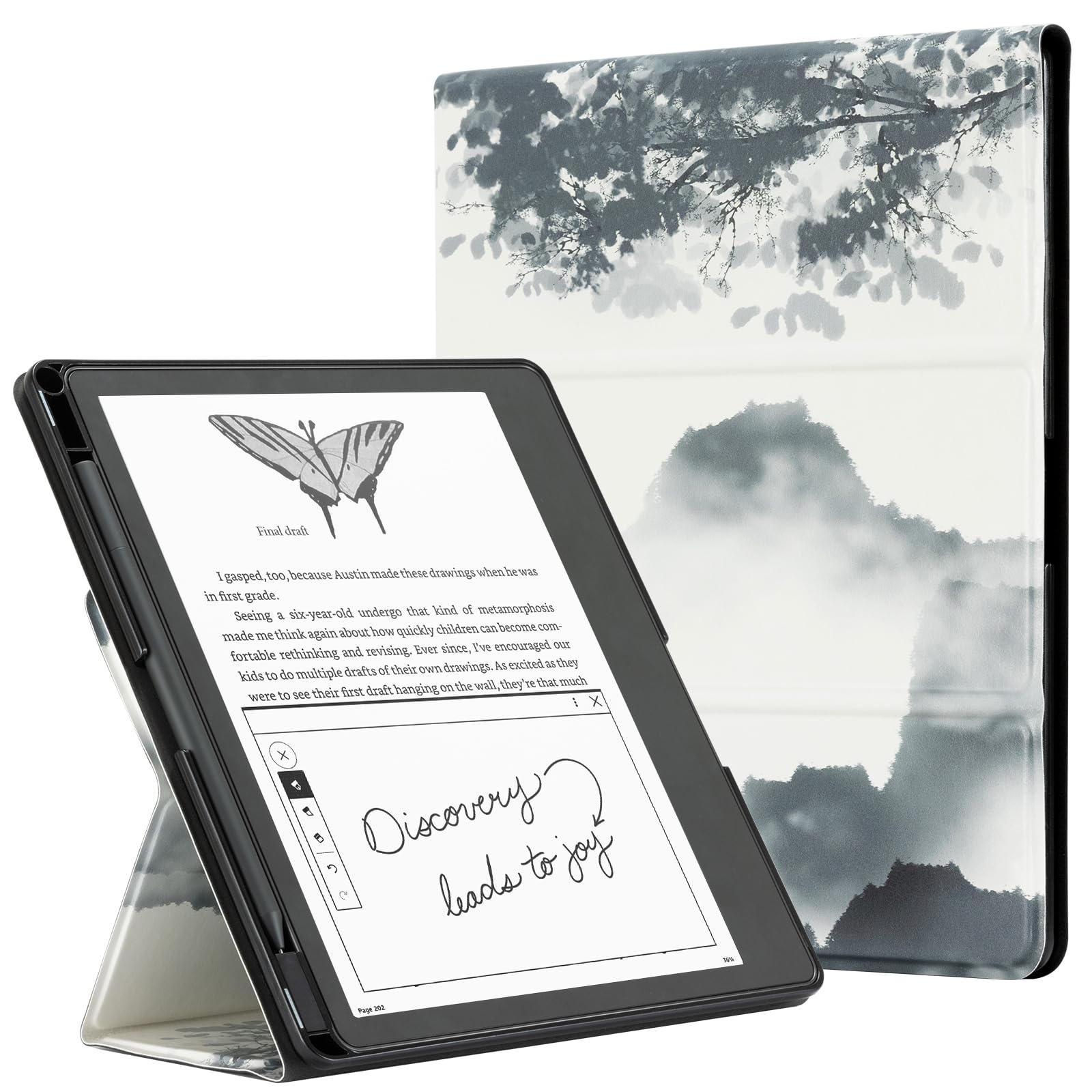 Mountain Ink Landscape Kindle Scribe Stand Case