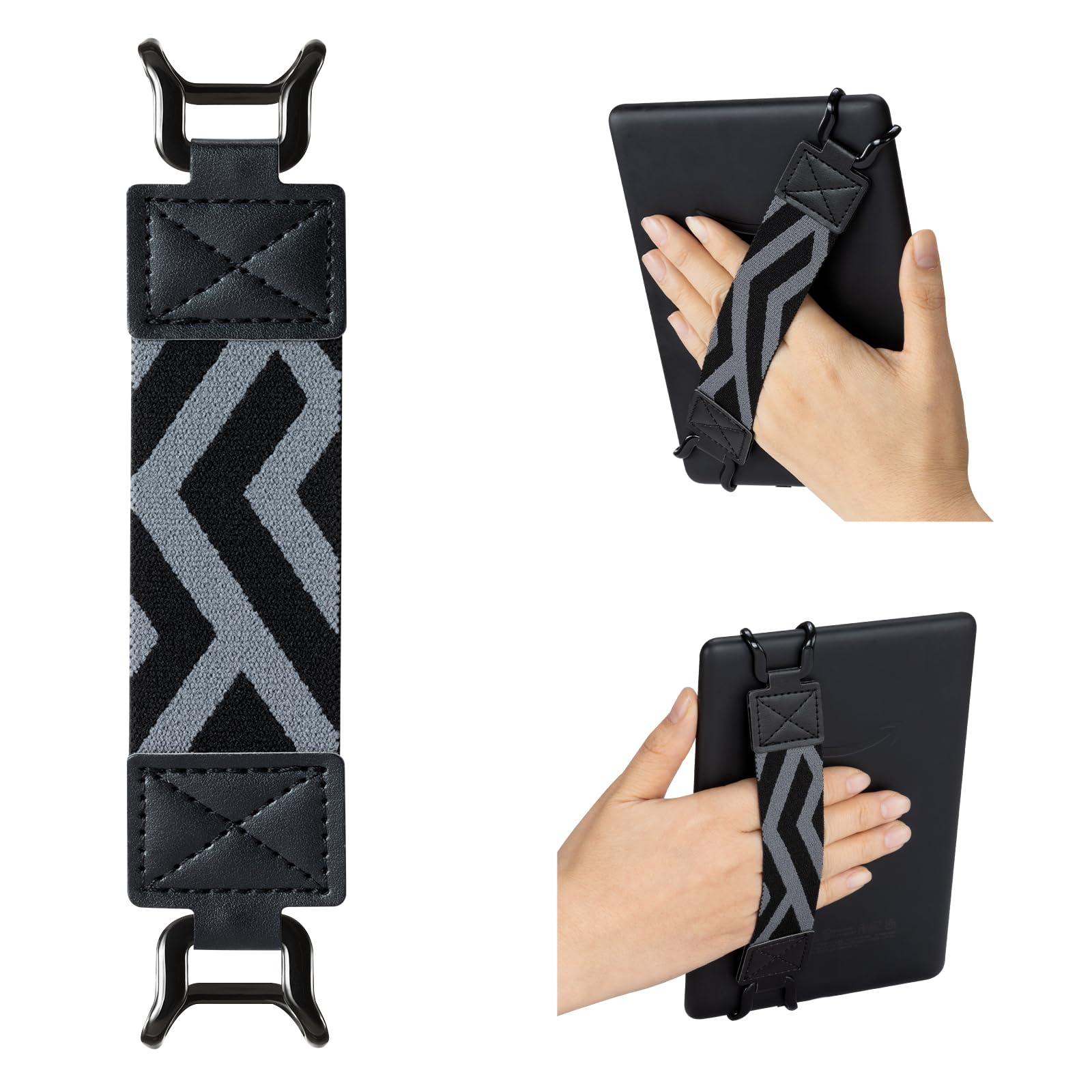 E-Book Tablet 6–7.5 inch Secure Hand Strap–Multiple Prints#Color_Black Stripe-W