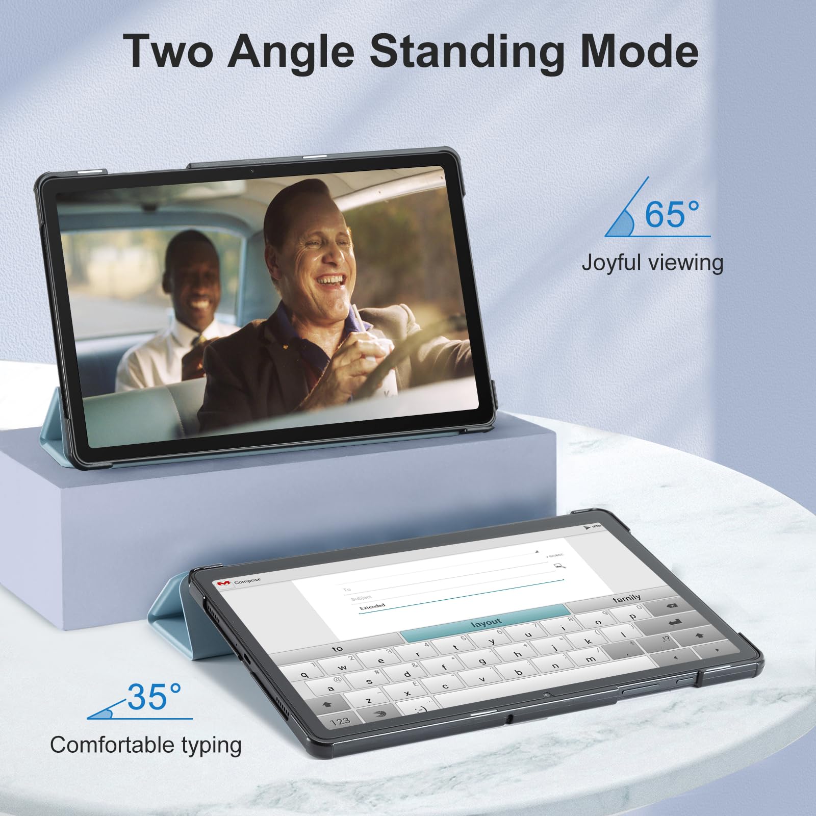 Samsung Galaxy Tab A11/A9 8.7" Tri-Fold Magnetic Stand#Color_Light Blue