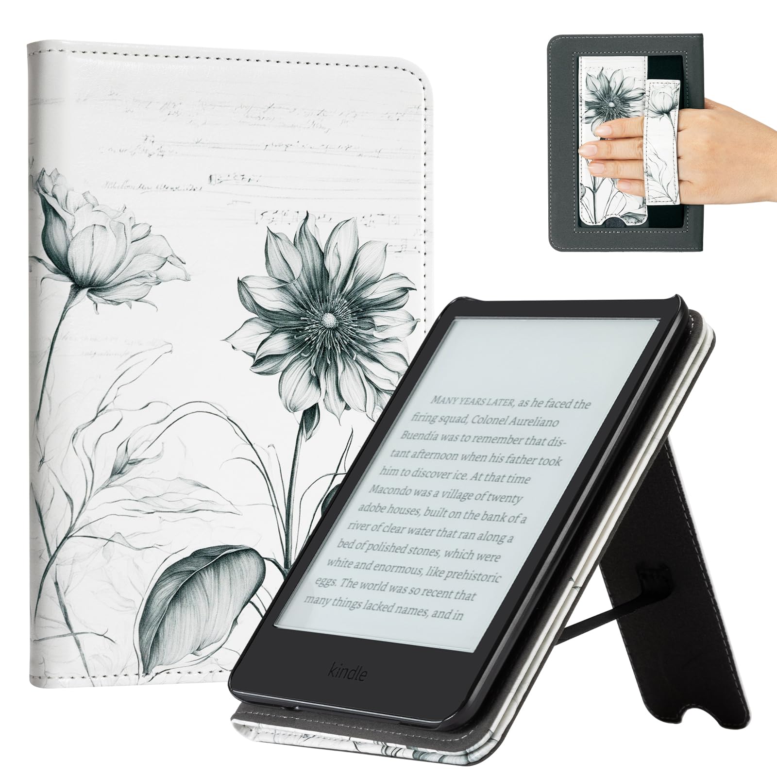 Eden Sketch Sunflower 6 inch kindle paperwhite stand Case