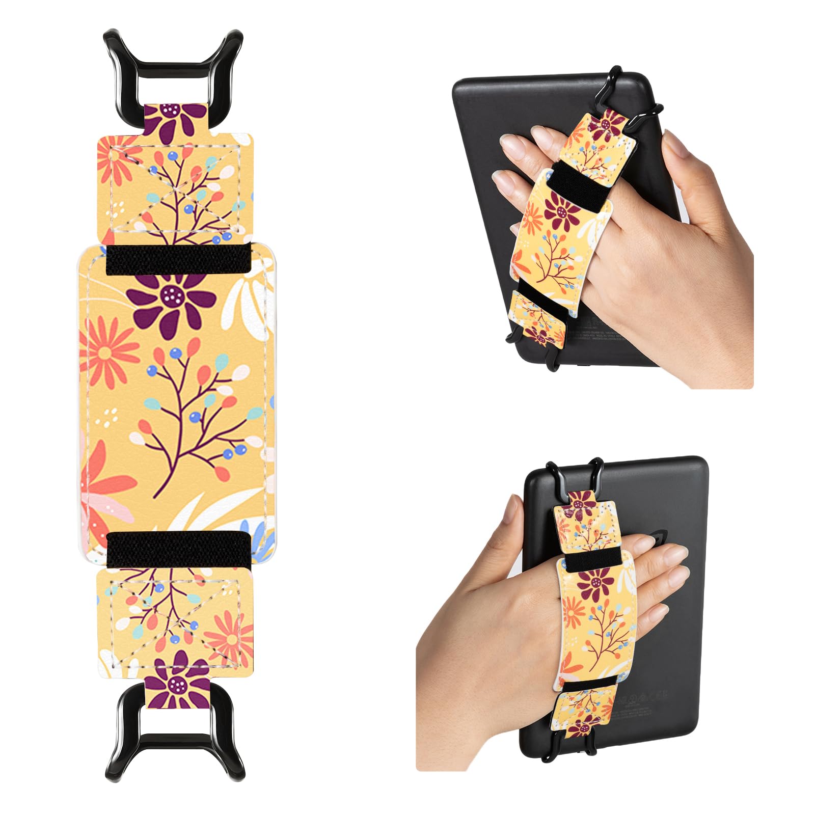 E-Book Tablet 6–7.5 inch Secure Hand Strap–Multiple Prints#Color_Vibrant Petals