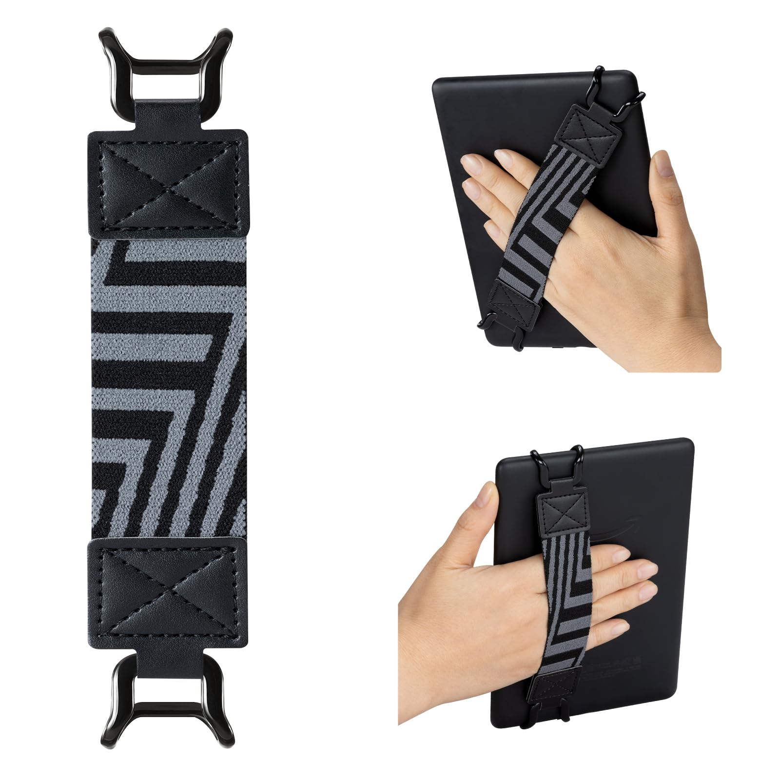 E-Book Tablet 6–7.5 inch Secure Hand Strap–Multiple Prints#Color_Black Stripe-Z