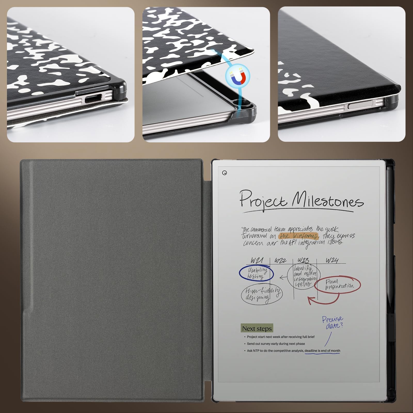 Recreate the classics Black notebook reMarkable Pro Basic Case