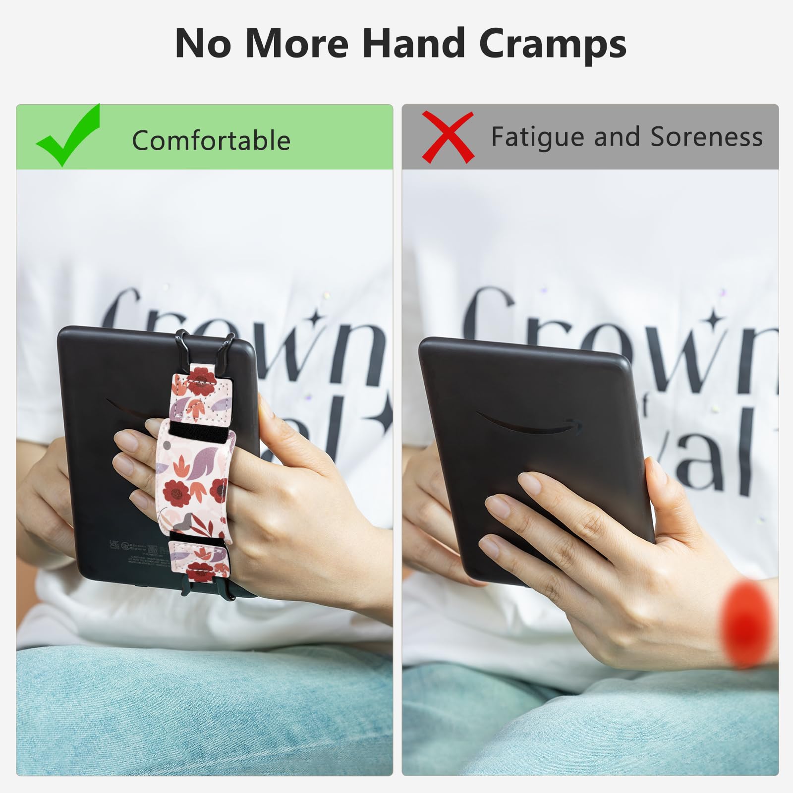 E-Book Tablet 6–7.5 inch Secure Hand Strap–Multiple Prints#Color_Rosy Reverie