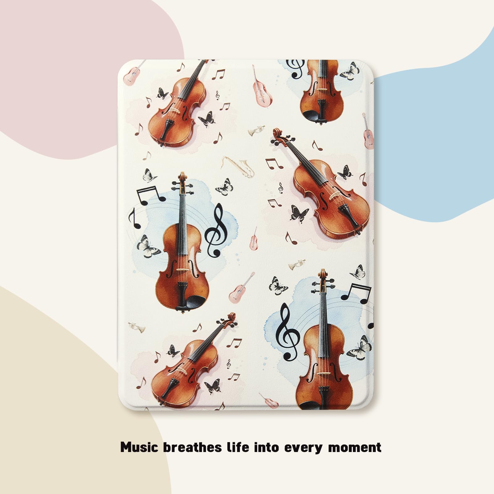 Kindle Paperwhite 12th Gen 7 inch (2024) Case With Stand–Cute Prints#Color_Melody Beige