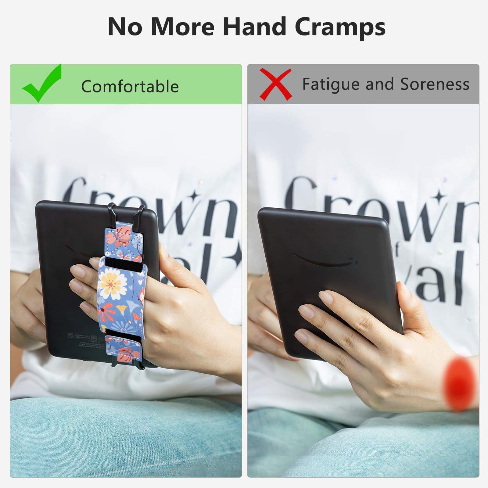 E-Book Tablet 6–7.5 inch Secure Hand Strap–Multiple Prints#Color_Cheerful Garden