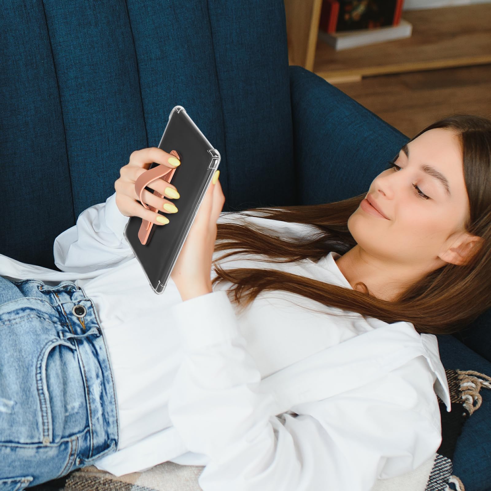 Hand Strap Holder for Kindle & Tablets#Color_Papaya-Whip