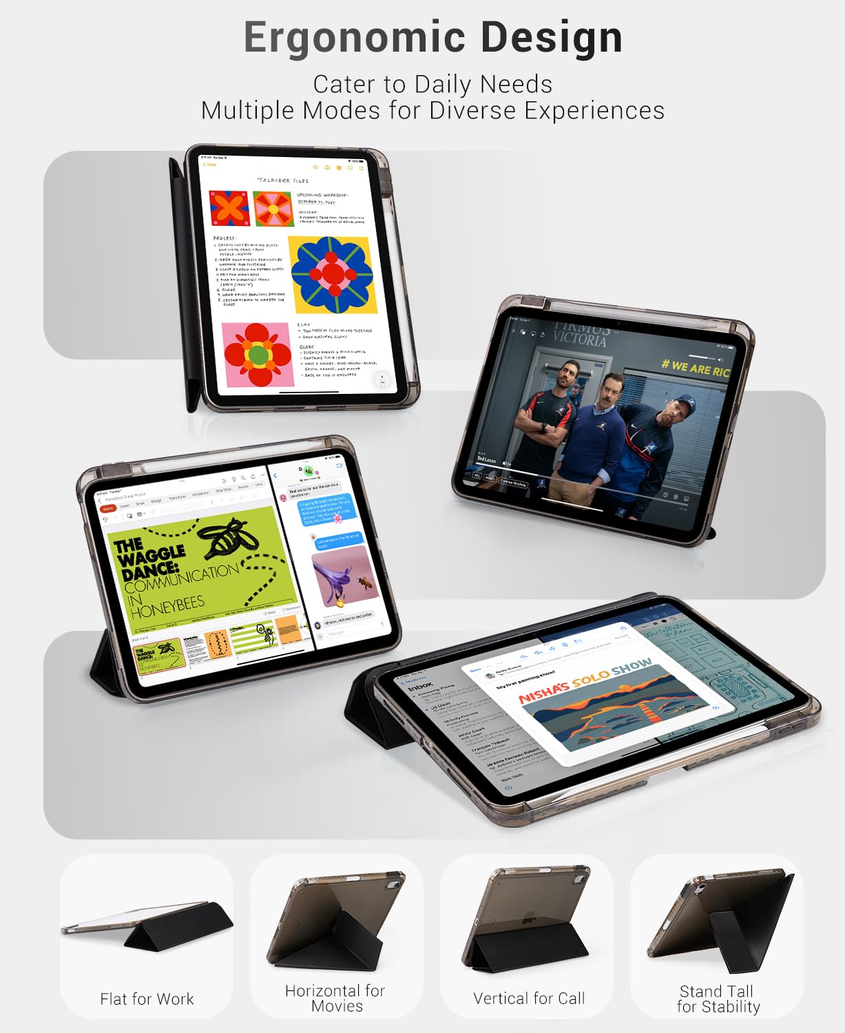 iPad 11th Gen (A16) 11" (2025) & 10th Gen 10.9" (2022) Case With Magnetic Stand#Color_Black