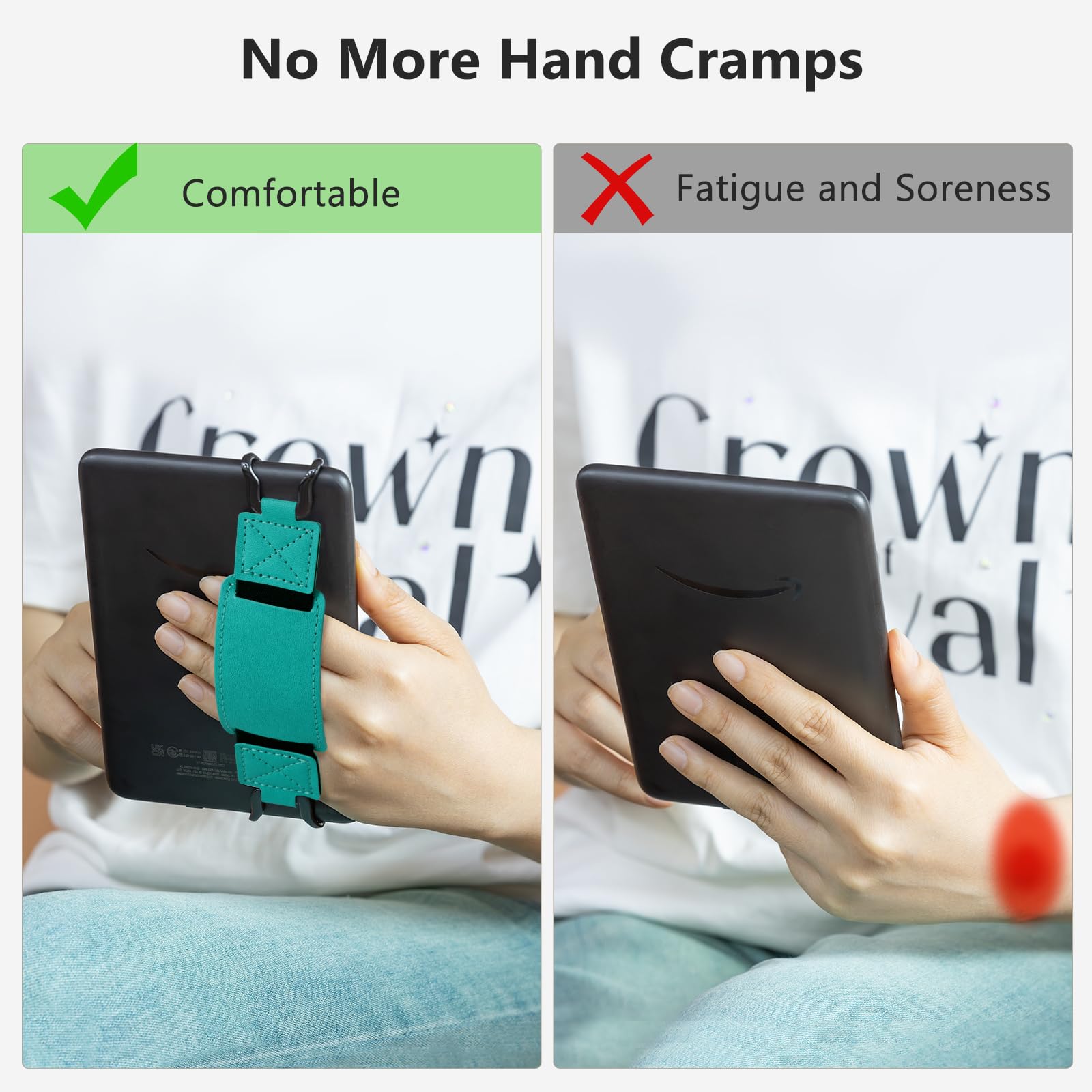 E-Book Tablet 6–7.5 inch Secure Hand Strap#Color_Dark Green