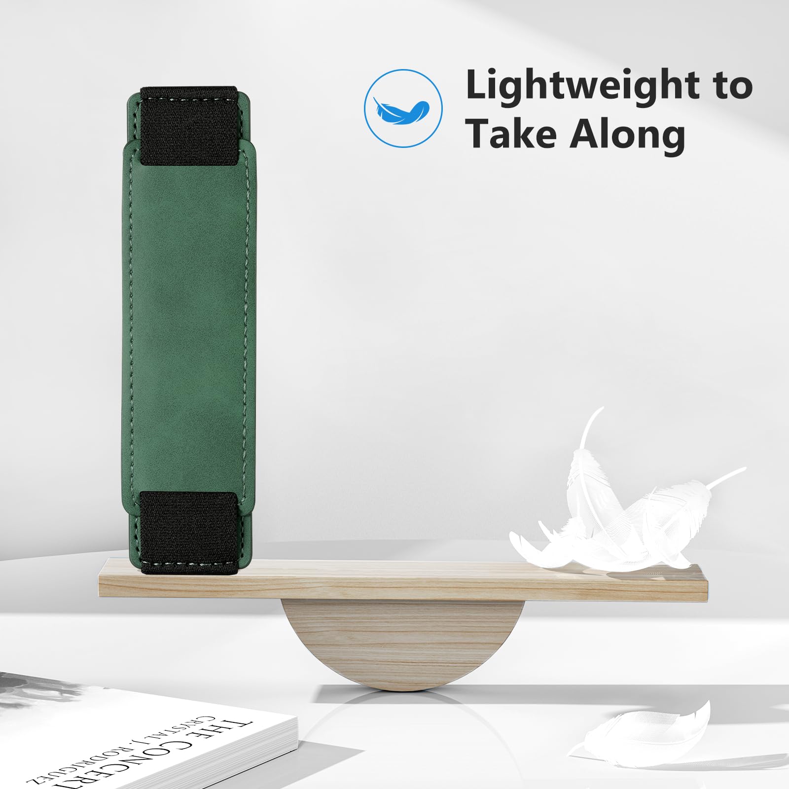 Kindle 6 to 10 inch Premium Soft Leather Hand Strap with Strong Adhesive#Color_Emerald Green