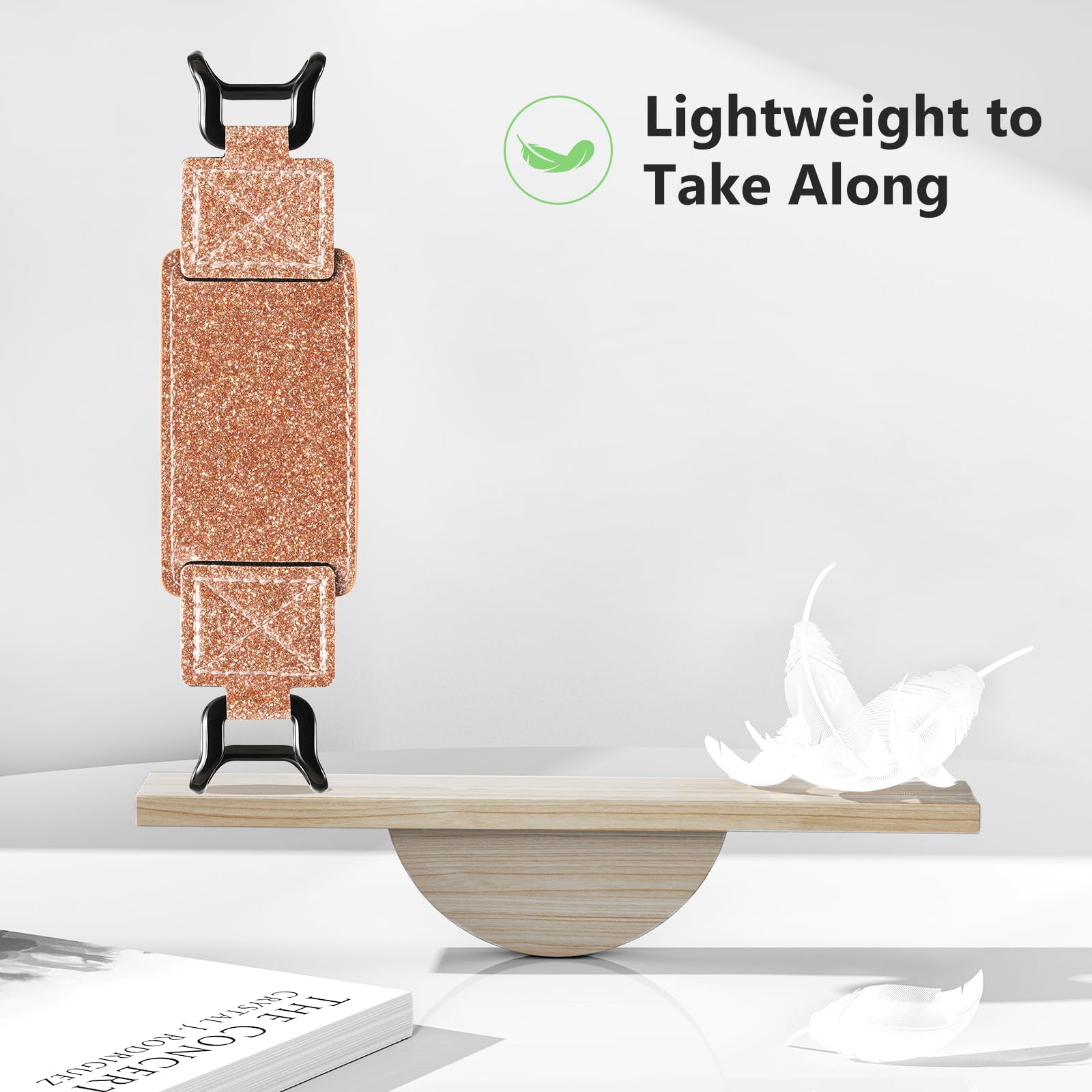 E-Book Tablet 6–7.5 inch Secure Hand Strap–Multiple Prints#Color_Rose Gold Star