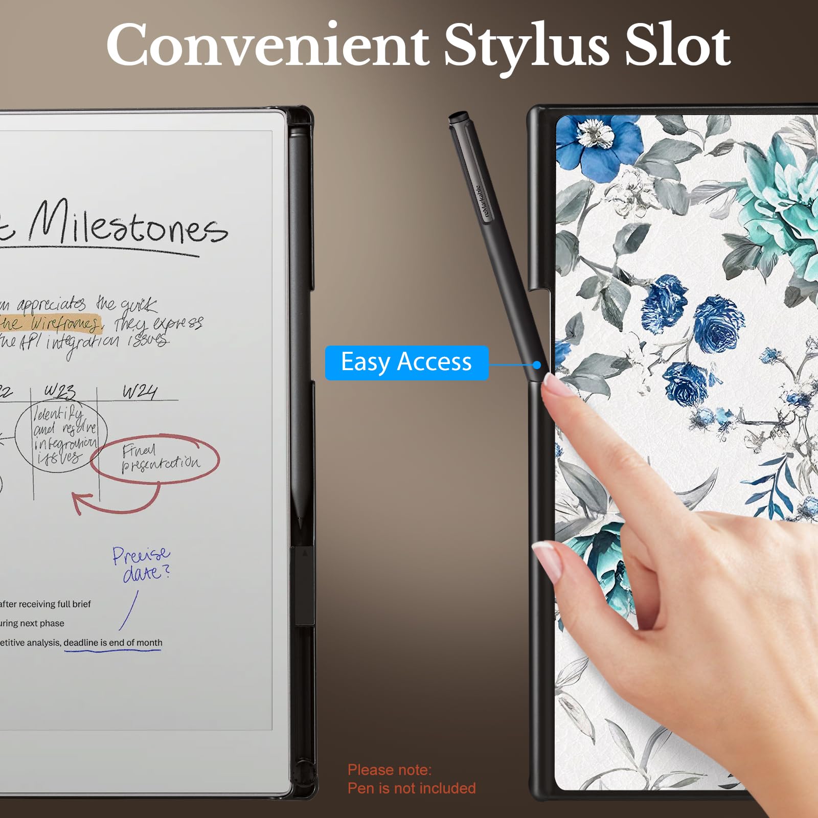 Eden Glasses Blue and white floral reMarkable Paper Pro 11.8-inch (2024) Case