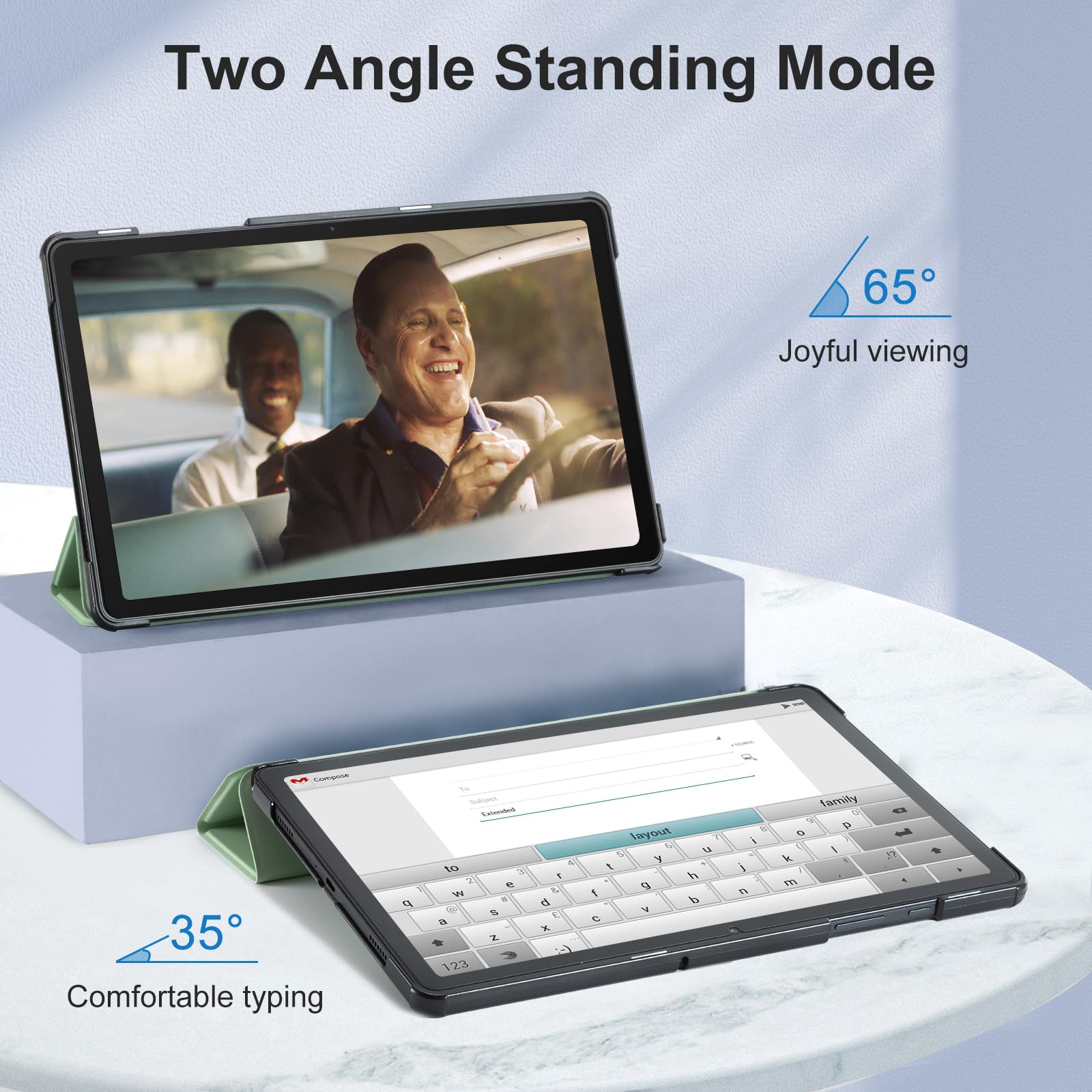 Samsung Galaxy Tab A11/A9 8.7" Tri-Fold Magnetic Stand#Color_Sage Green