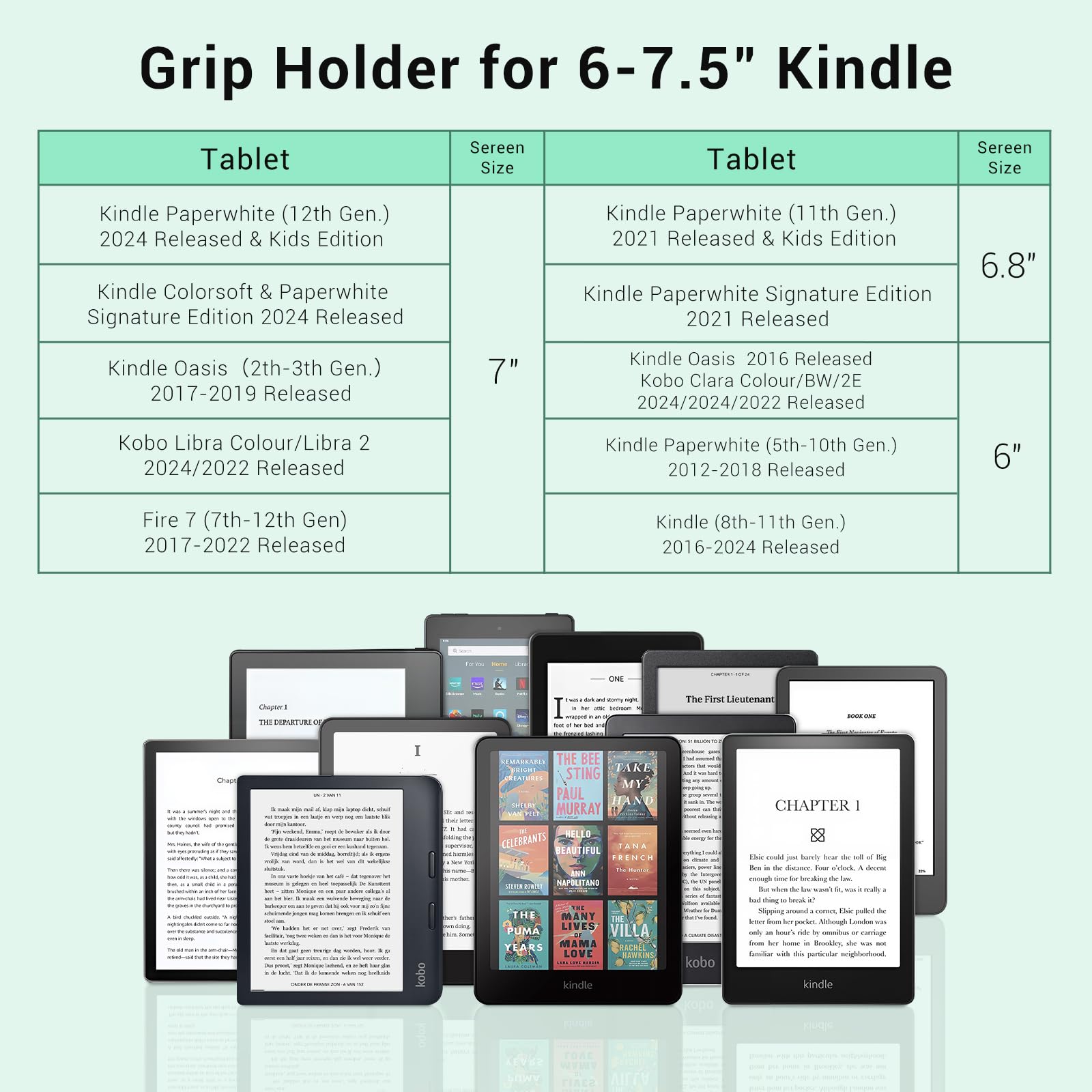 Hand Strap for 6–7.5" E-Book & Tablets#Color_Green