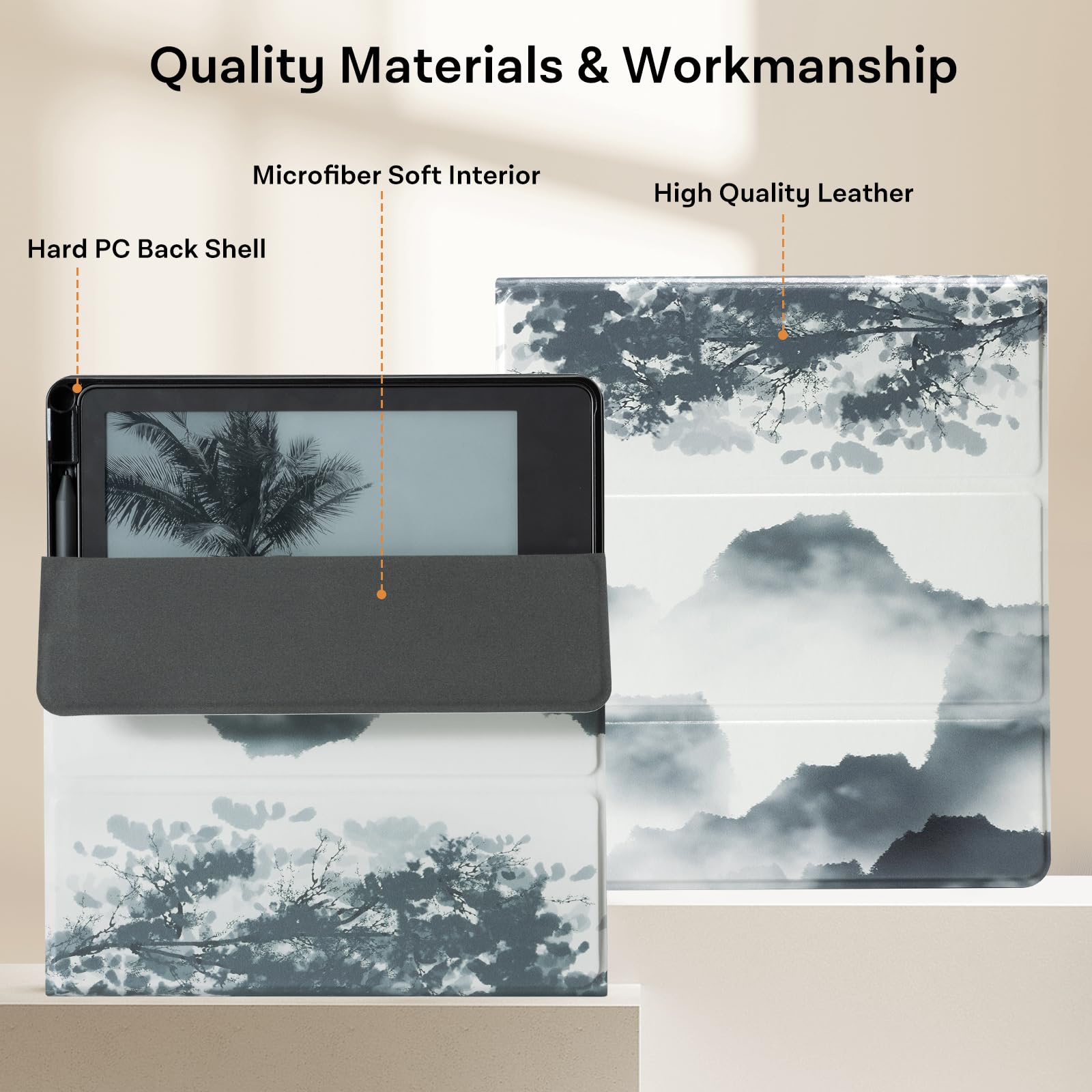 Mountain Ink Landscape Kindle Scribe Stand Case