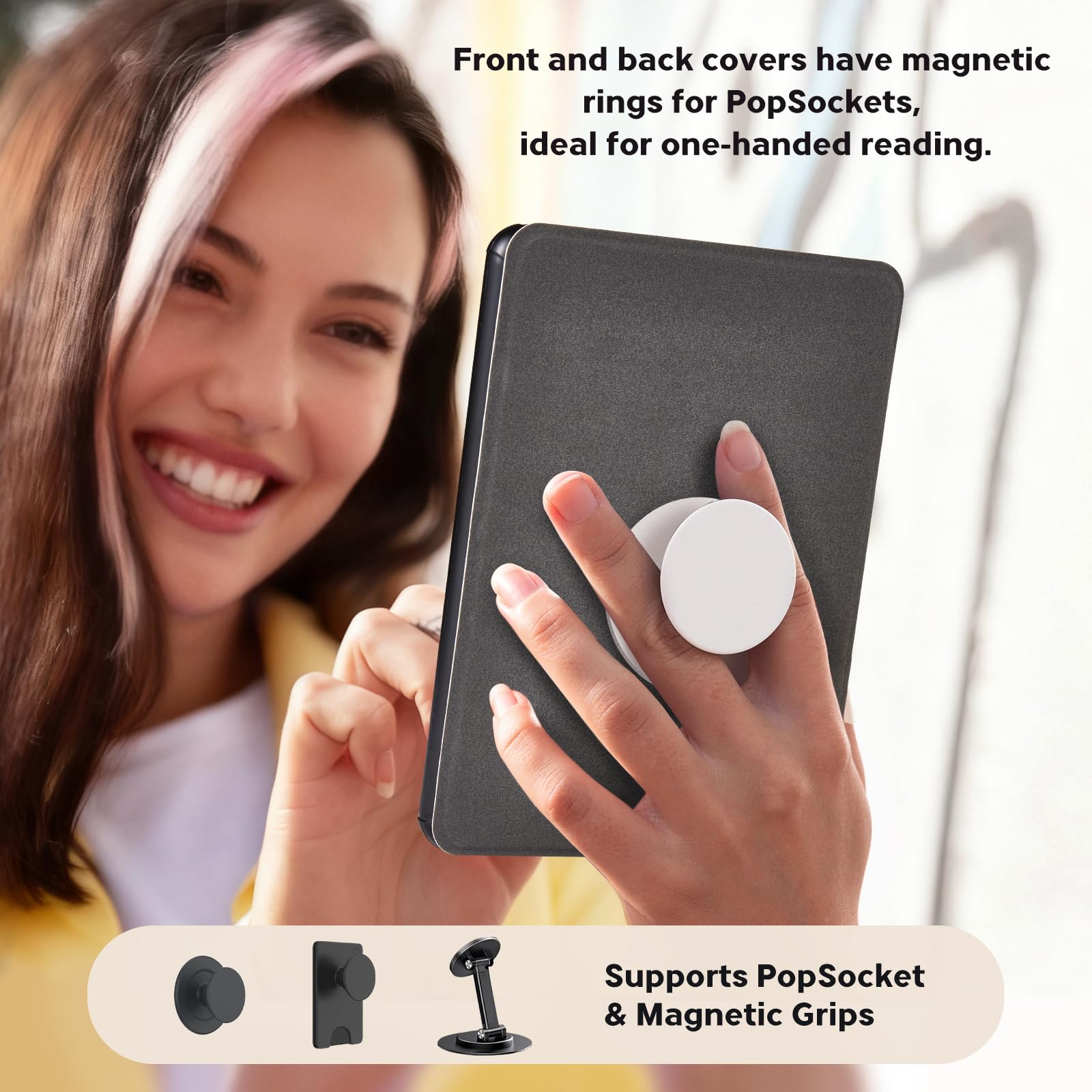 Kindle Paperwhite 12th Gen 7 inch (2024) Case With Stand–Cute Prints#Color_Plant Party Sunny