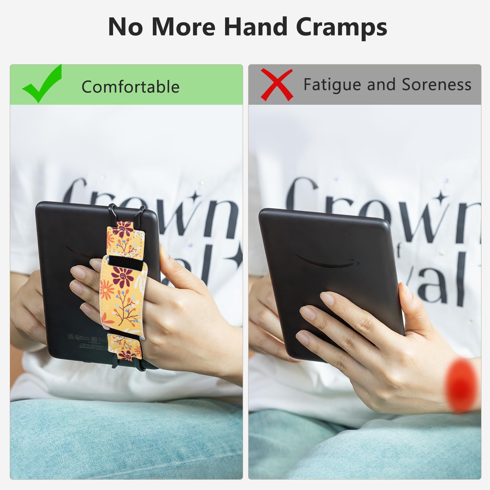 E-Book Tablet 6–7.5 inch Secure Hand Strap–Multiple Prints#Color_Vibrant Petals