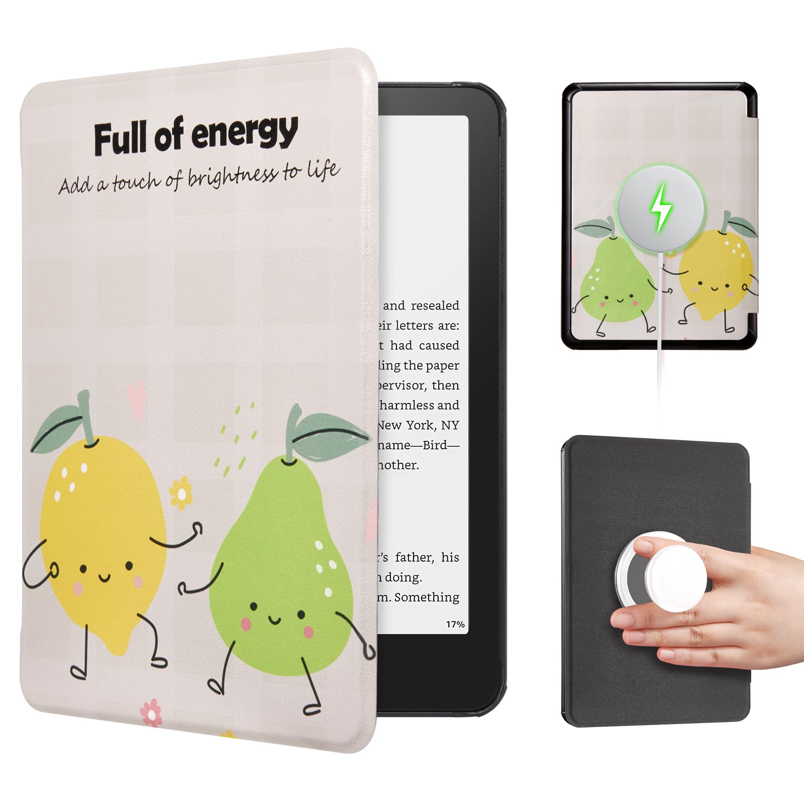 Kindle Paperwhite 12th Gen 7 inch (2024) Case With Stand–Cute Prints#Color_Fruit Dance