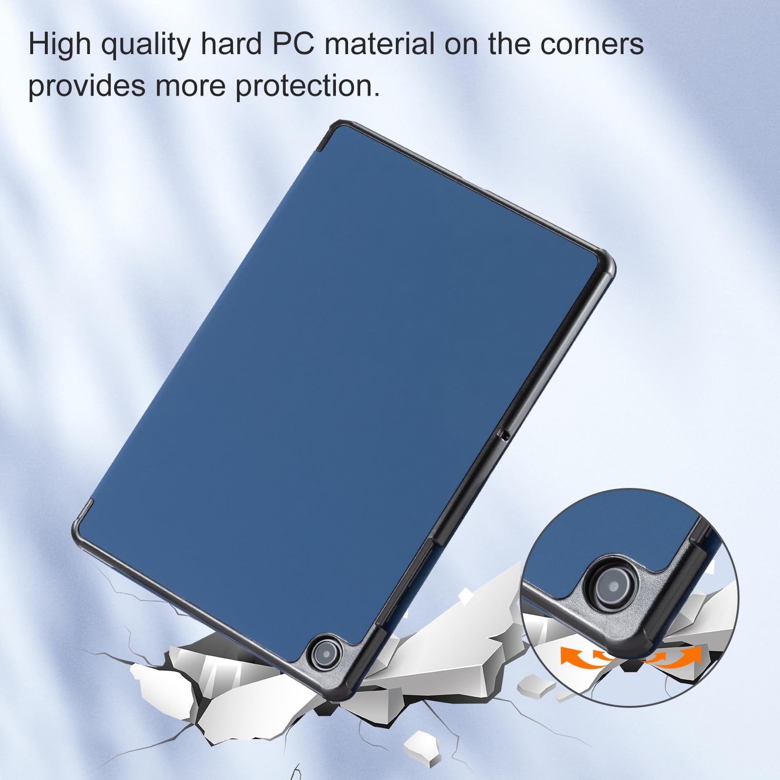 Samsung Galaxy Tab A11/A9 8.7" Tri-Fold Magnetic Stand#Color_Dark Blue