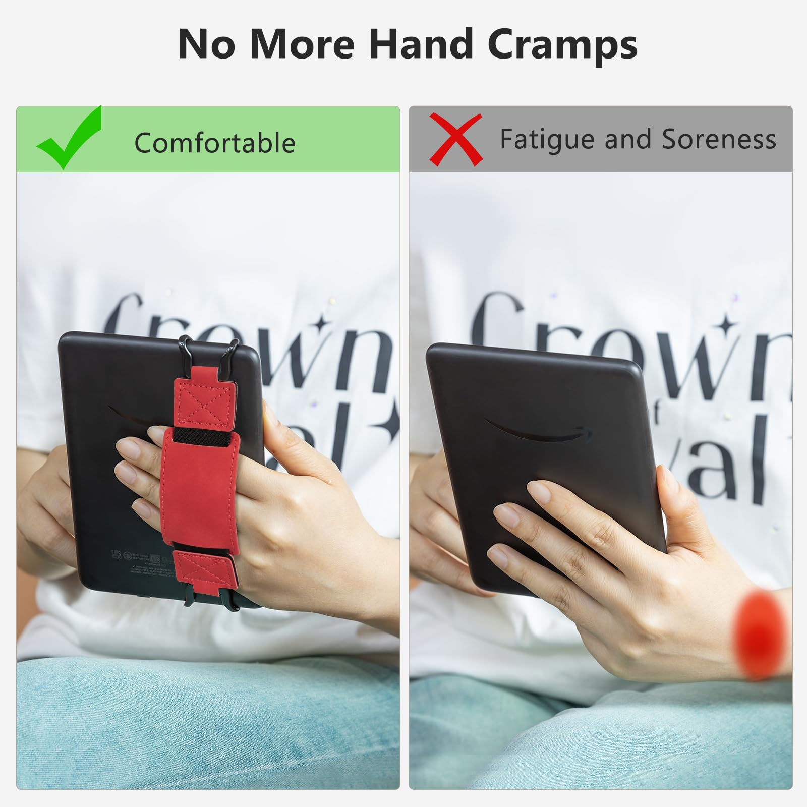 E-Book Tablet 6–7.5 inch Secure Hand Strap#Color_Red