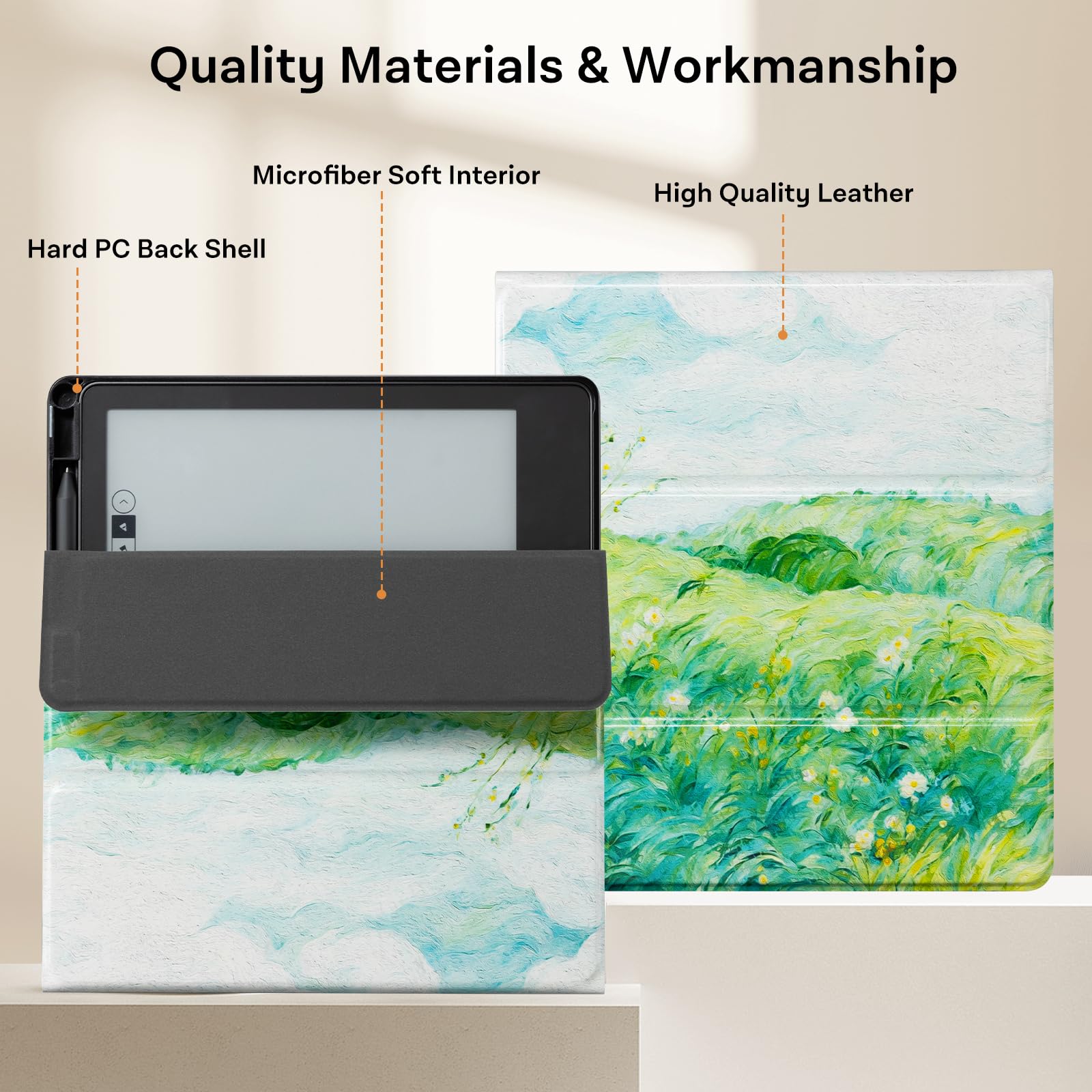 Mountain Green Wheat Field Kindle Scribe Stand Case