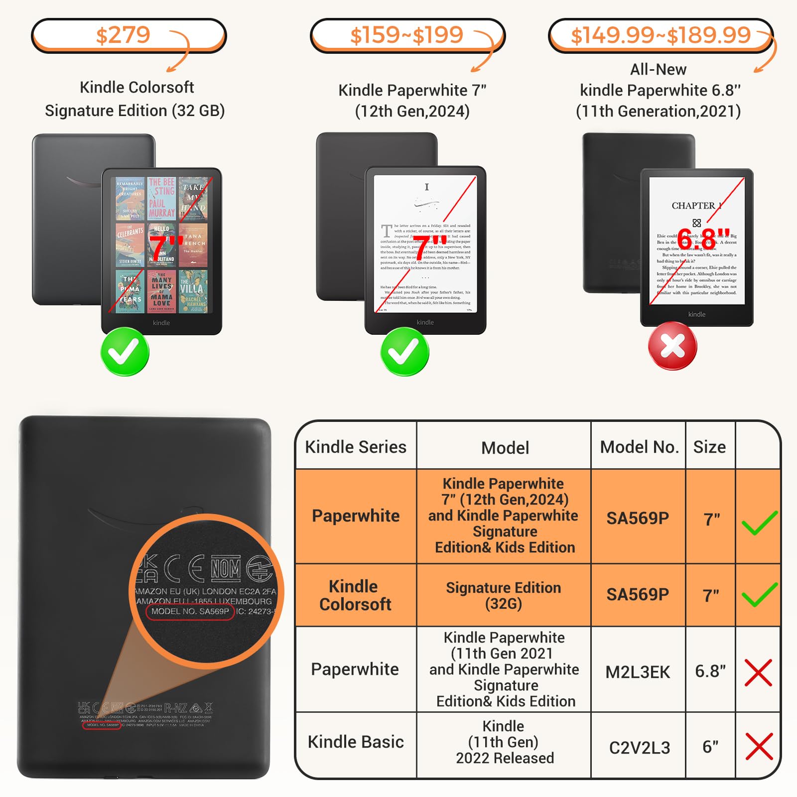 Kindle Paperwhite 12th Gen 7 inch (2024) Case With Stand–Cute Prints#Color_Pink Pounce