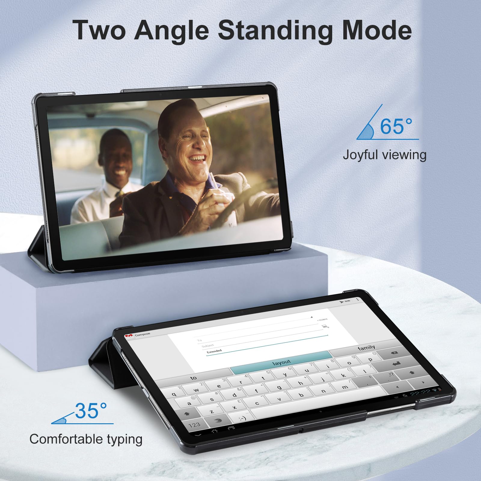 Samsung Galaxy Tab A11/A9 8.7" Tri-Fold Magnetic Stand#Color_Black