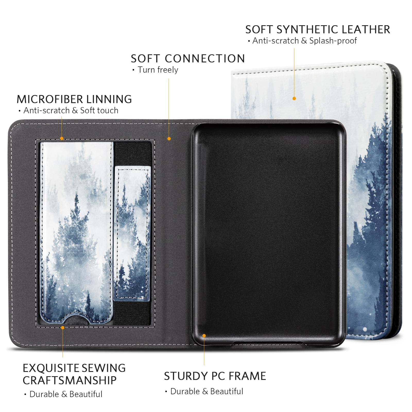 senyu Forest 6 inch kindle paperwhite stand Case